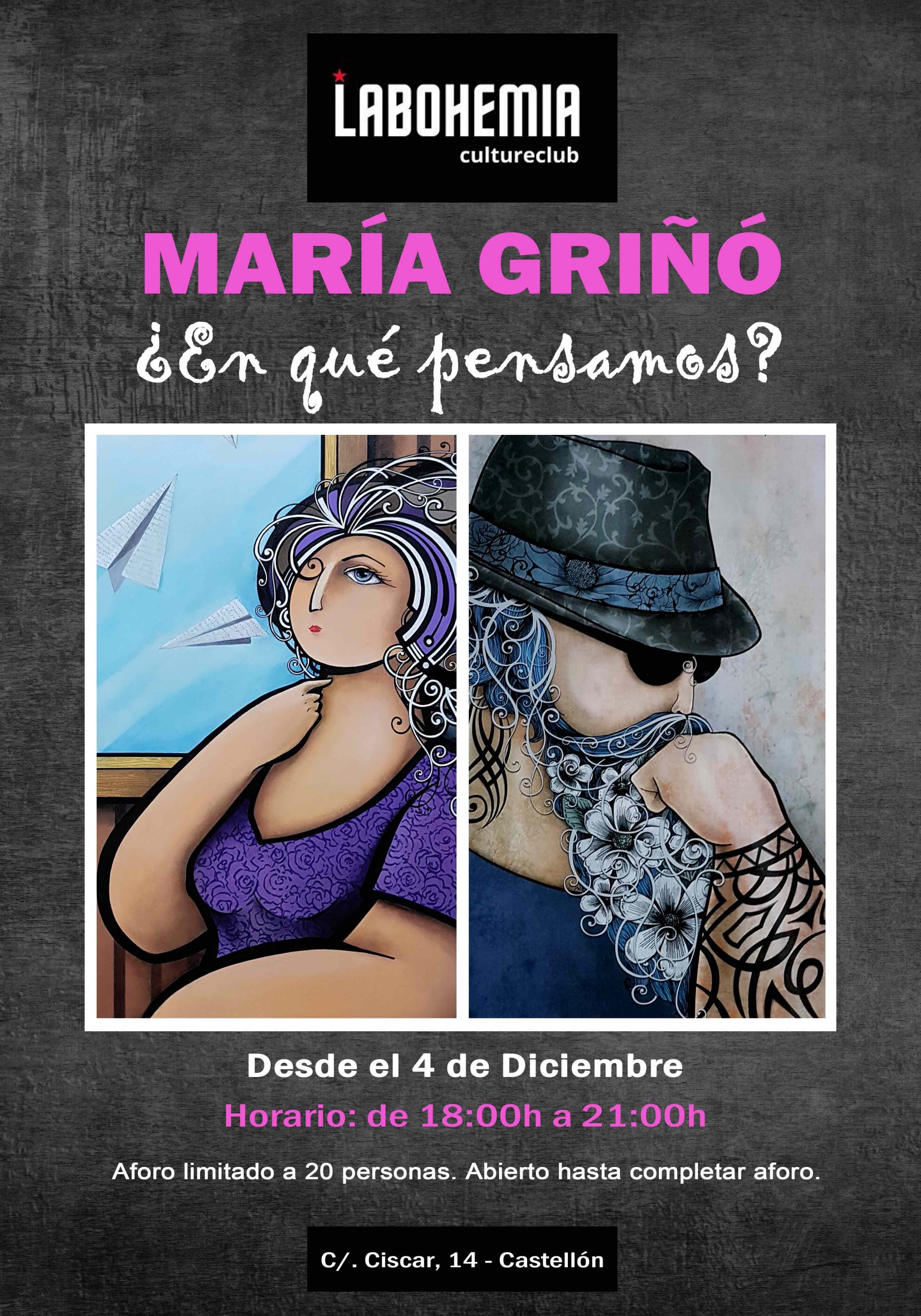 La Bohemia de Castellón acoge la exposición de María Griñó, artista que convierte el 2020 en un calendario pictórico