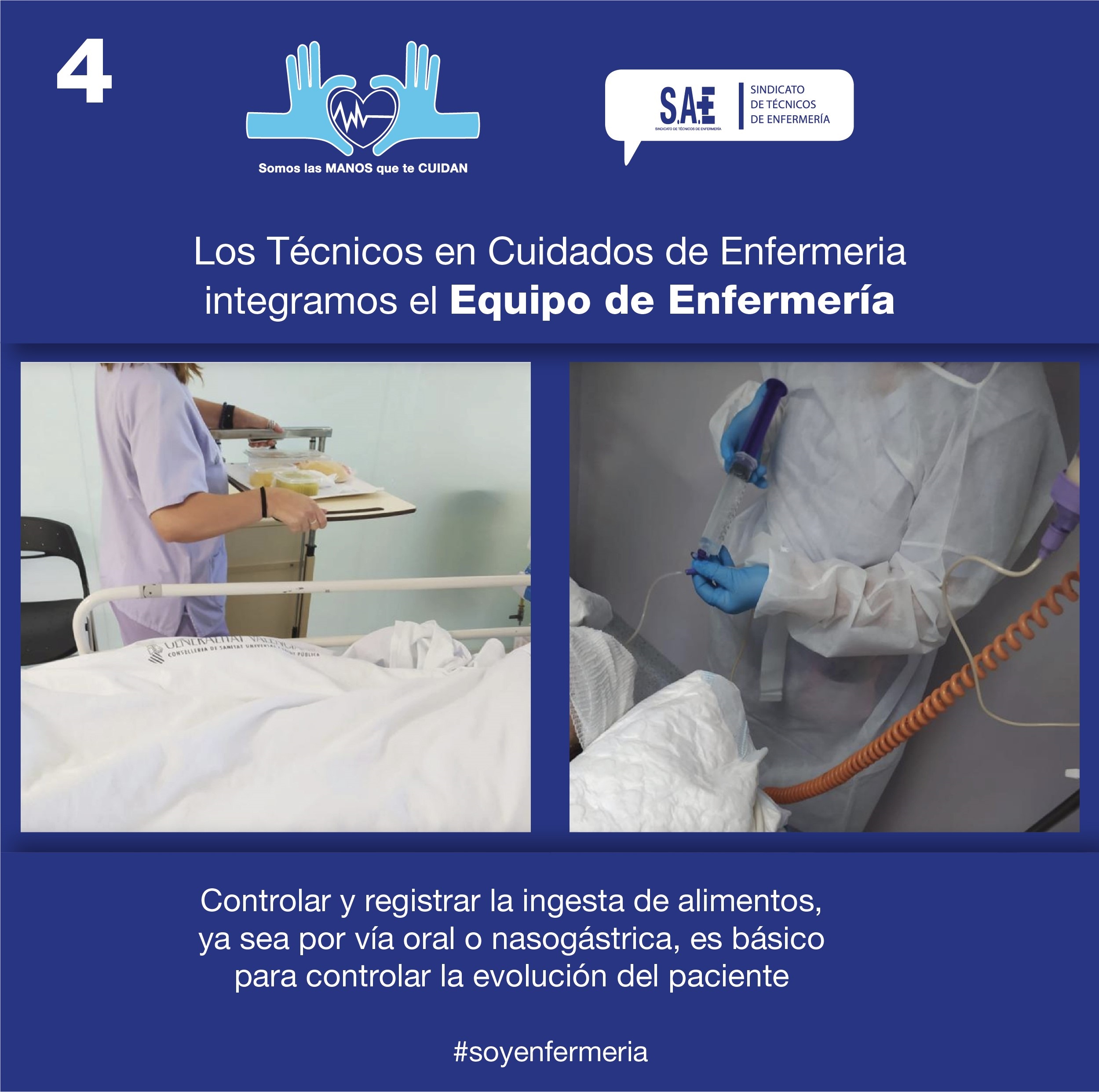 El TCE controla y registra la alimentación del paciente