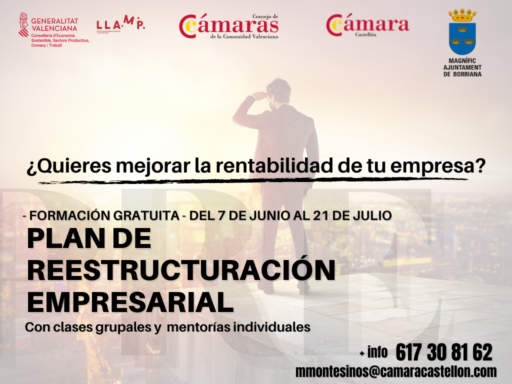 Burriana amplía hasta el 6 de junio las inscripciones para el programa de Restructuración Empresarial