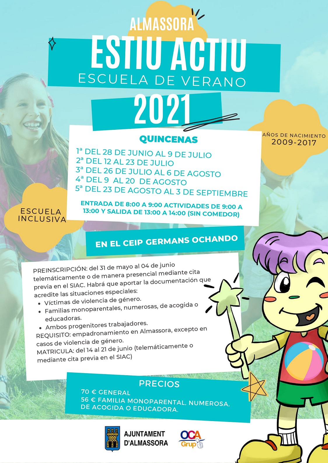 Almassora abre hoy las preinscripciones para su Escuela de Verano