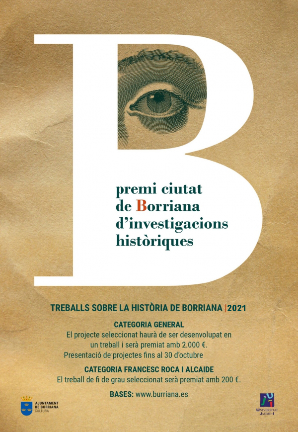 Borriana convoca el premio de Investigaciones Históricas 2021 dotado con 2.000 euros