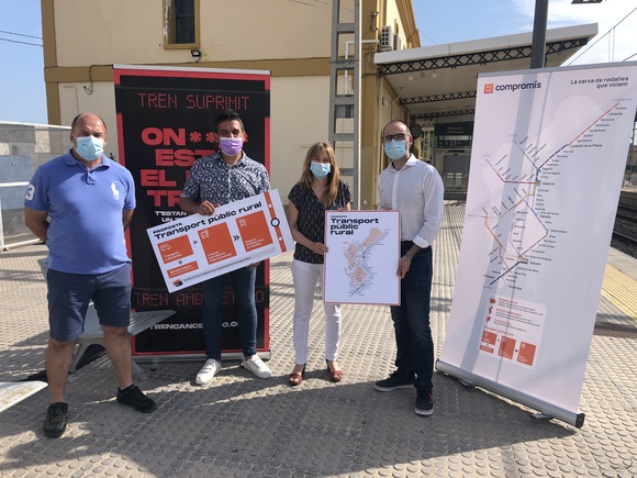 Compromís presenta a l’estació de Benicarló-Peníscola el seu model de tren de rodalies i de mobilitat sota demanda