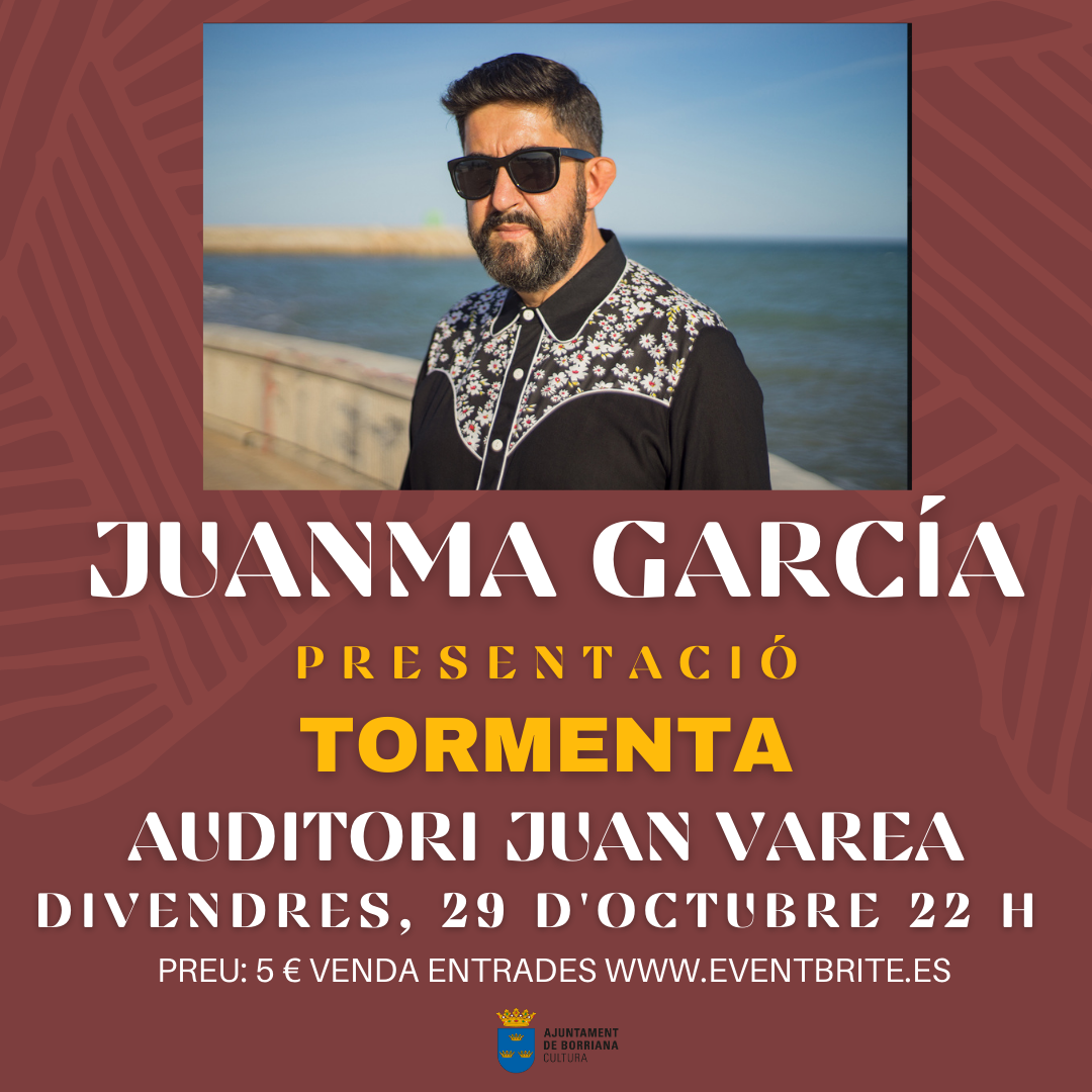 El burrianense Juanma García presenta este viernes ‘Tormenta’ en el Juan Varea