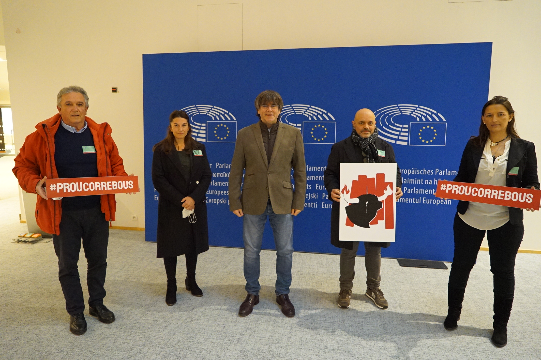 Prou Correbous es reuneix amb Puigdemont al Parlament Europeu