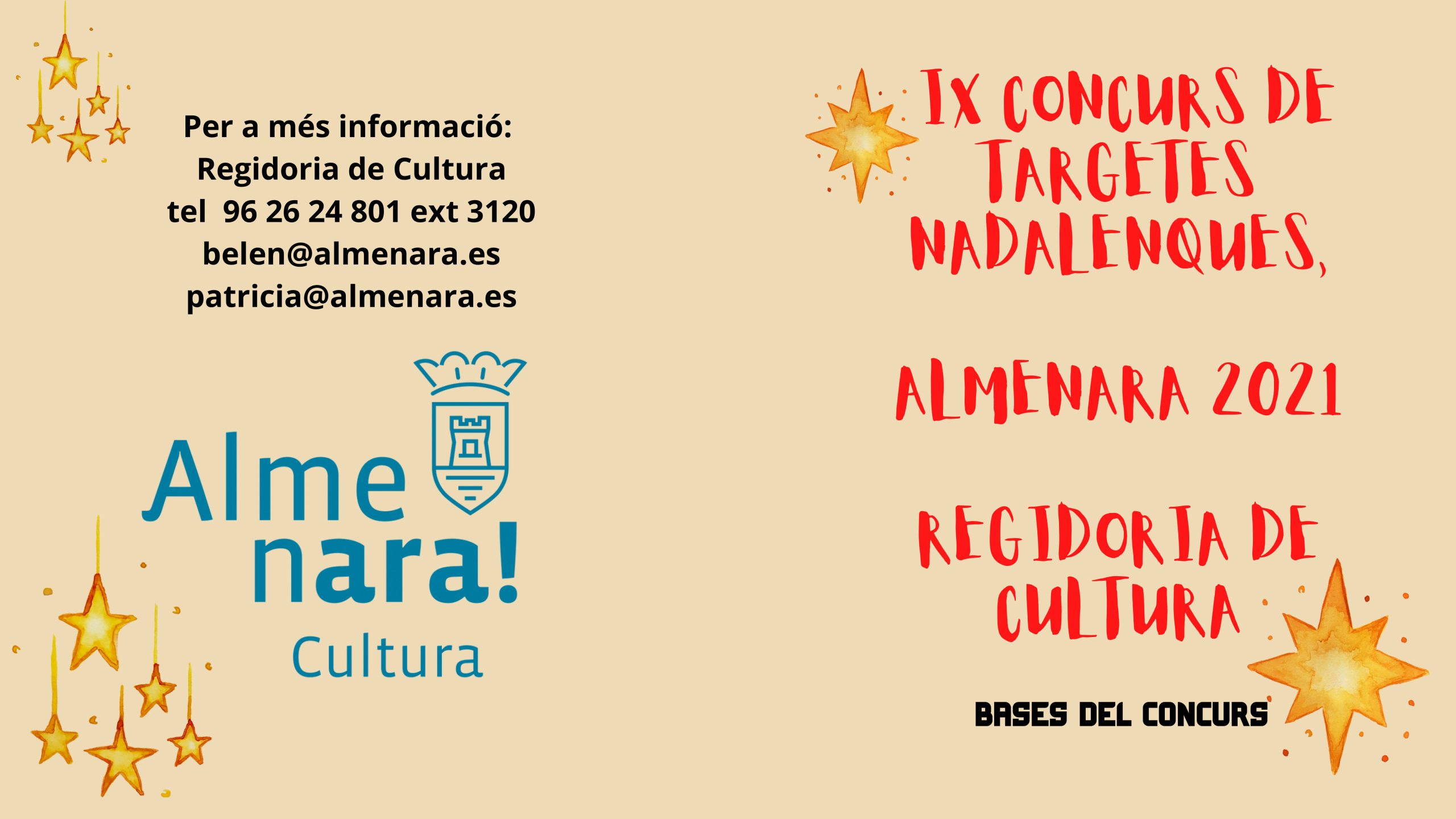 El ayuntamiento de Almenara convoca el IX Concurso Escolar de Postales Navideñas