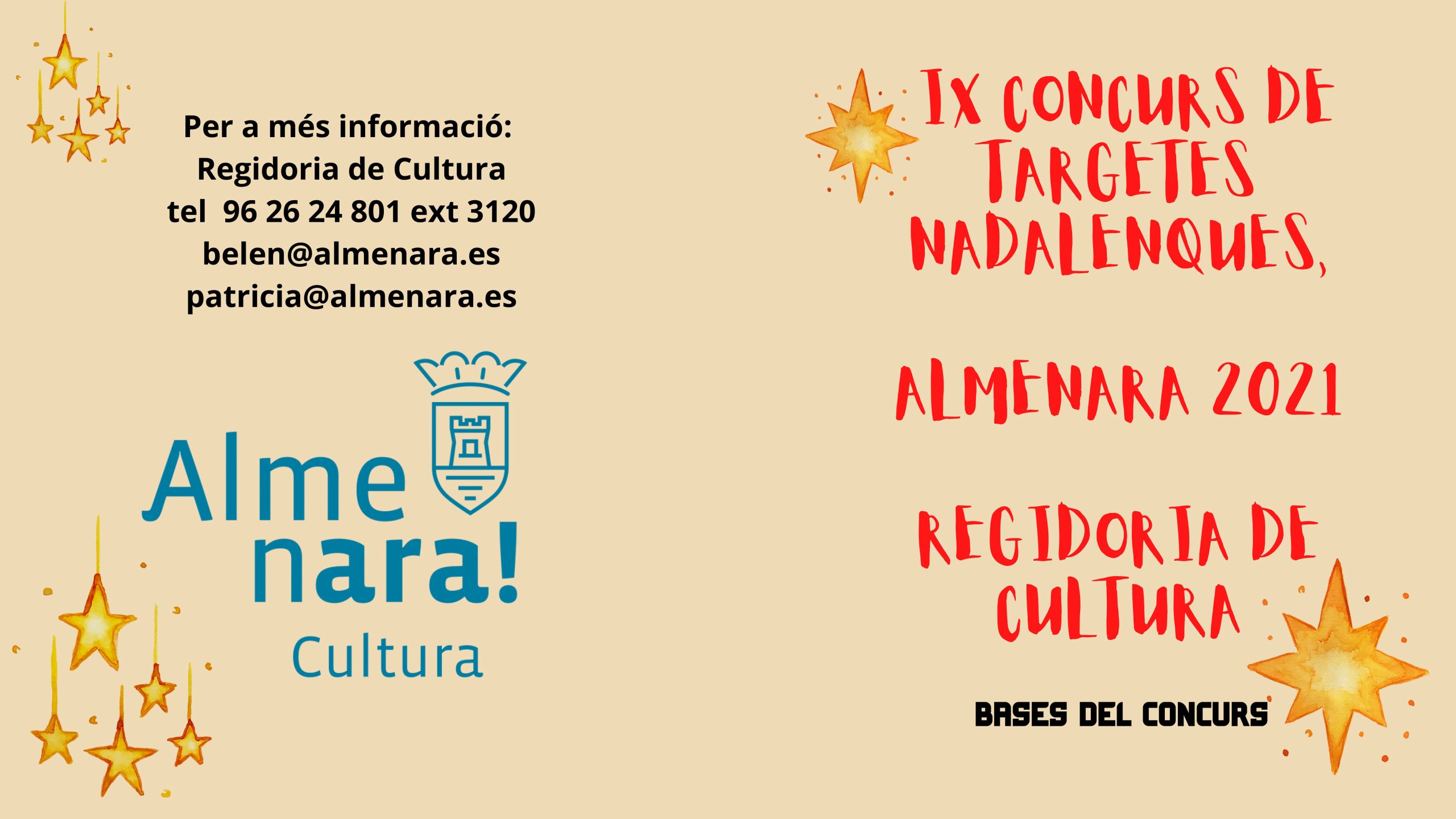 El ayuntamiento de Almenara convoca el IX Concurso Escolar de Postales Navideñas