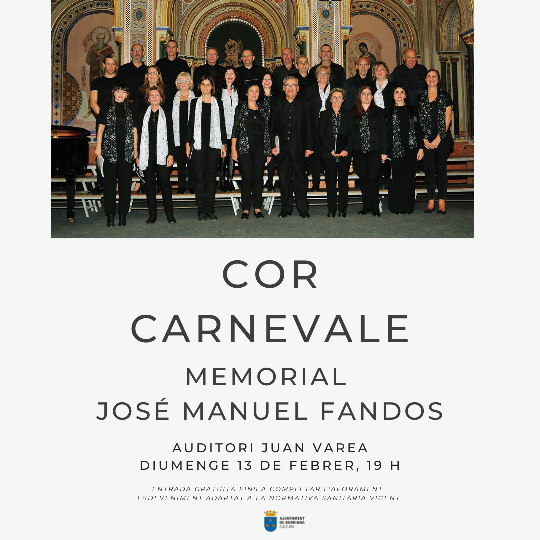 El Cor Carnevale actuará el domingo en el concierto ‘Memorial José Manuel Fandos’ de Burriana