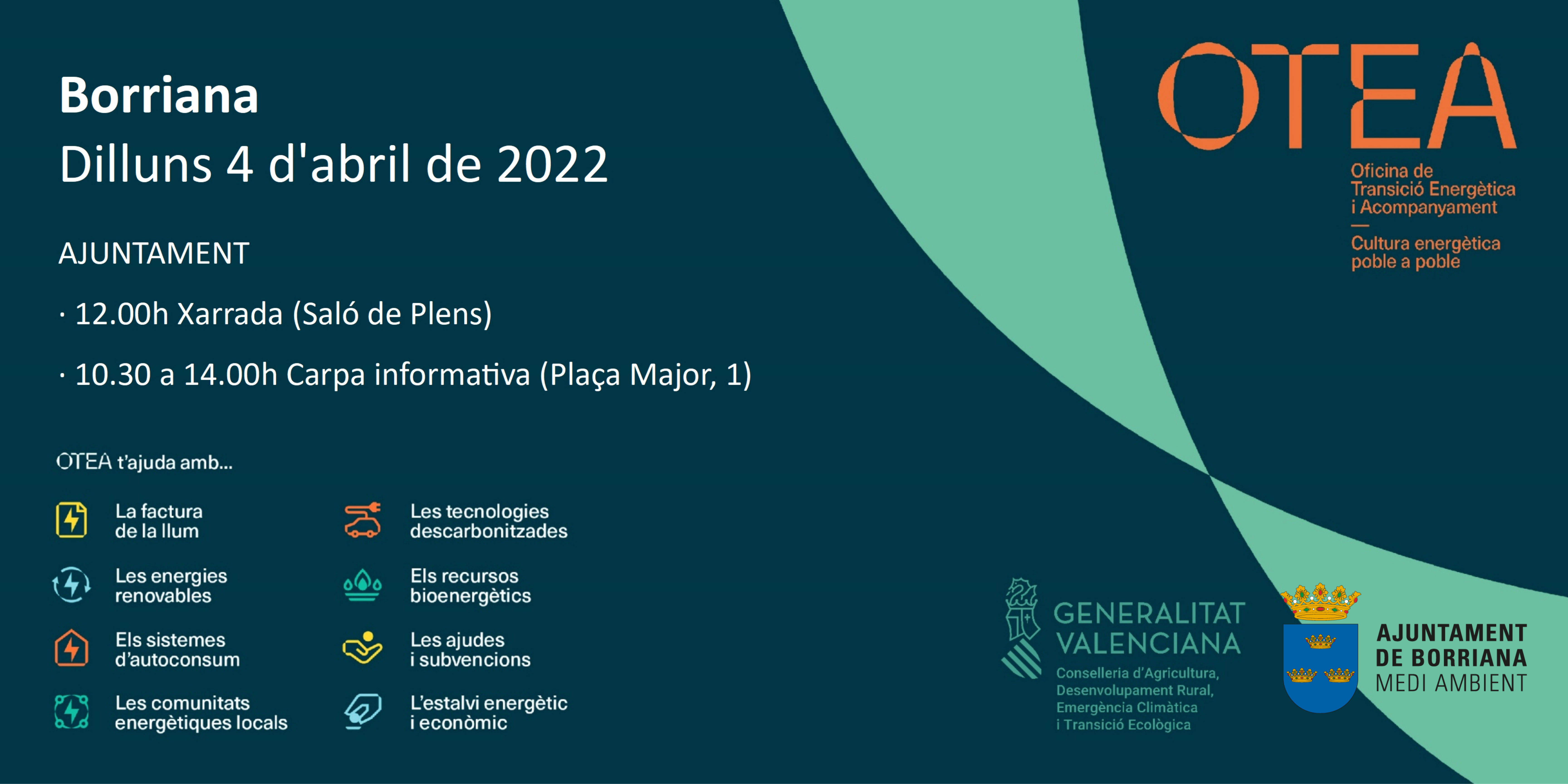 La OTEA visitará Burriana para asesorar a la ciudadanía sobre energía sostenible