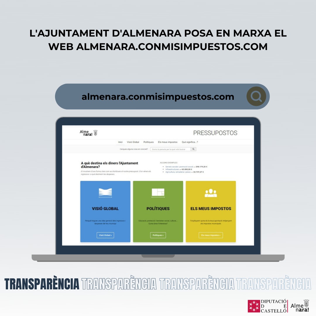 El ayuntamiento de Almenara pone en marcha la web almenaraconmisimpuestos.com