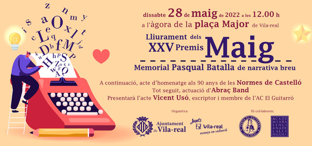 Vila-real entrega el sábado los galardones de la 25ª edición de los Premis Maig Memorial Pasqual Batalla de narrativa breve
