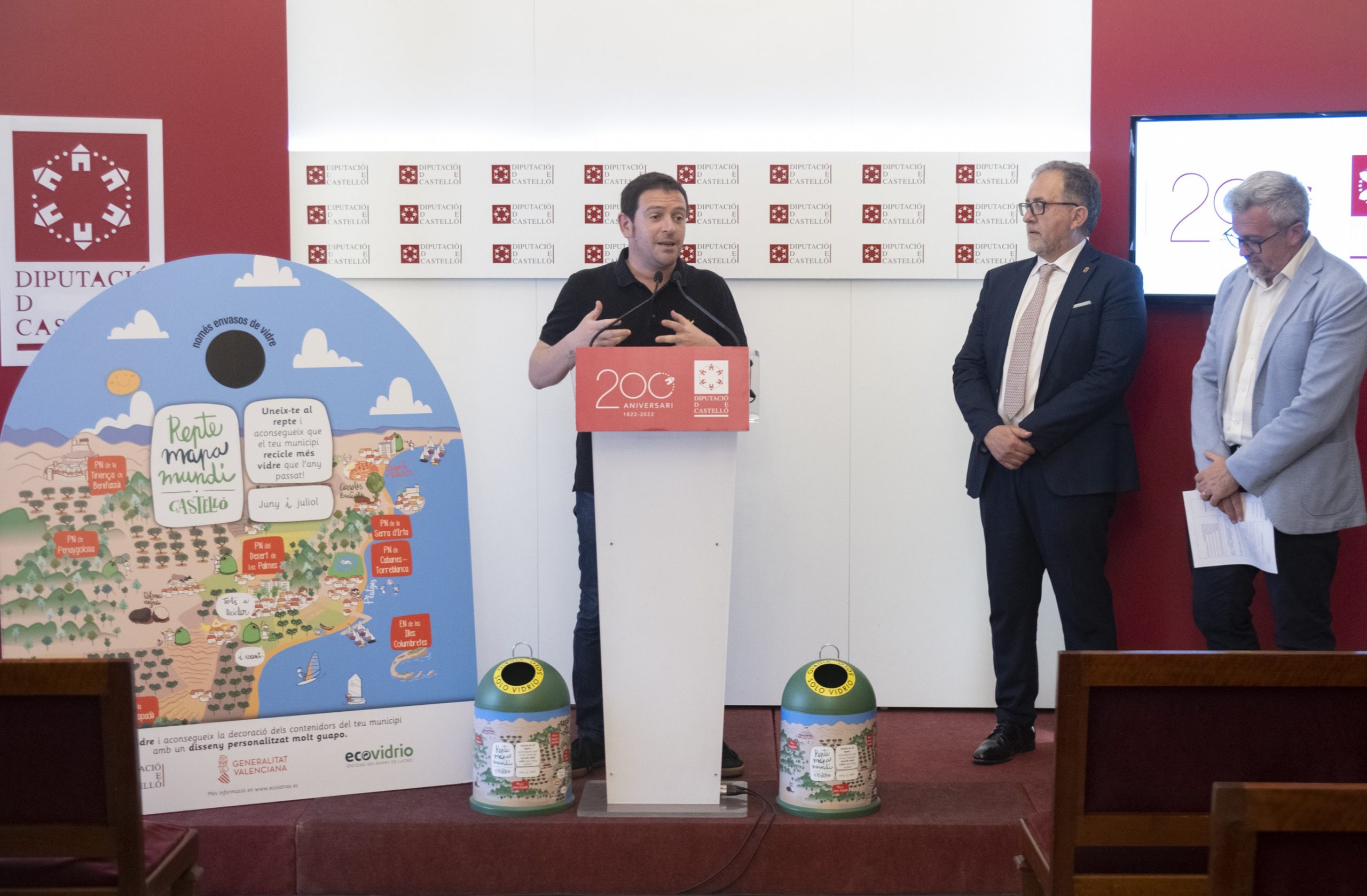La Diputación de Castellón y Ecovidrio activan el «Reto Mapamundi» para promover el reciclaje de envases de vidrio