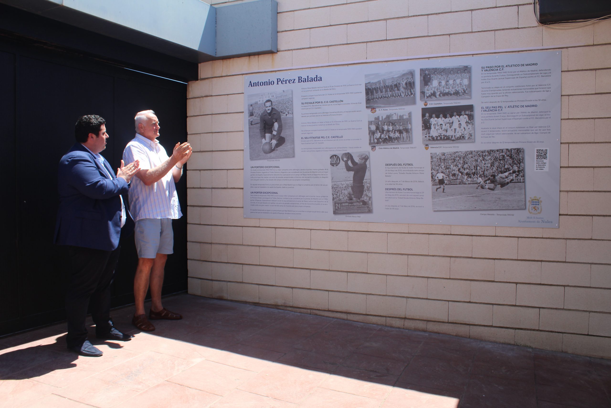 Nules recuerda la figura de Antonio Pérez Balada con una placa en el campo de fútbol que lleva su nombre