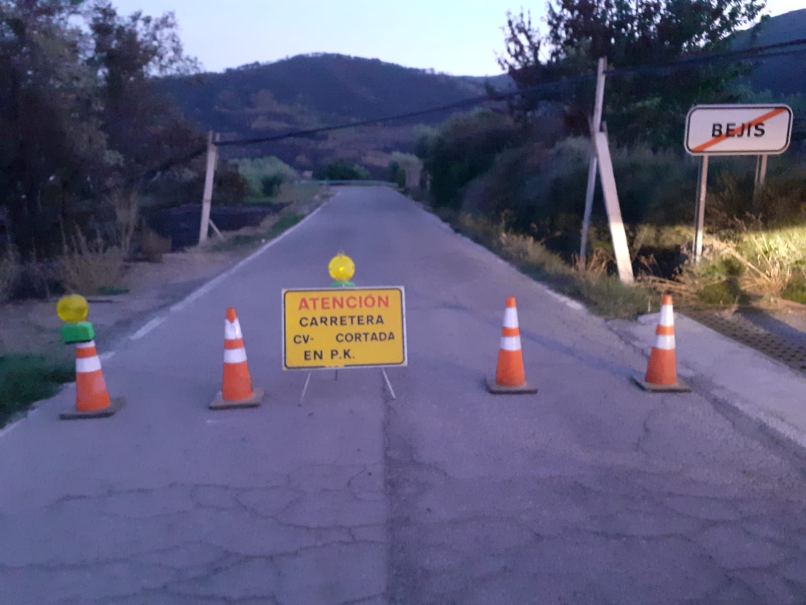Diputació repara els danys de l’incendi de l’Alto Palància en la carretera CV-236  al seu pas entre Toràs i Bejís