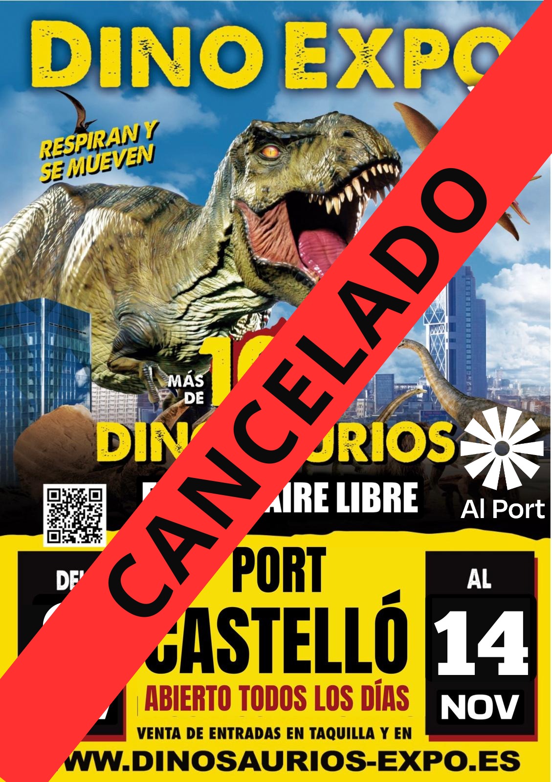 Se pospone la exposición Dino Expo XXL en solidaridad con las familias afectadas por la DANA
