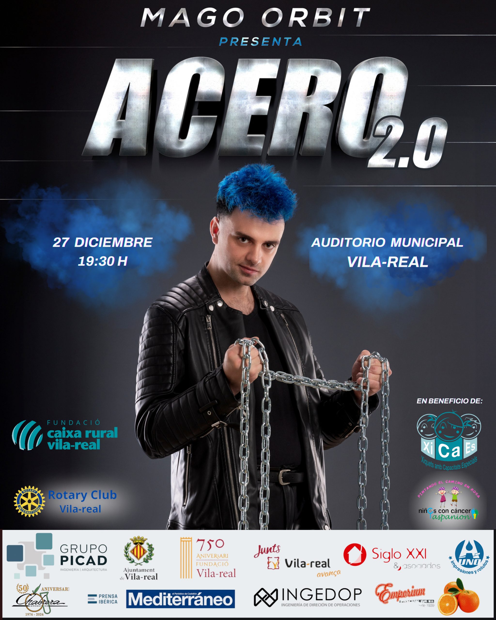 Rotary Club Vila-real impulsa una nova iniciativa benèfica amb l’actuació del Mago Orbit a l’Auditori Municipal