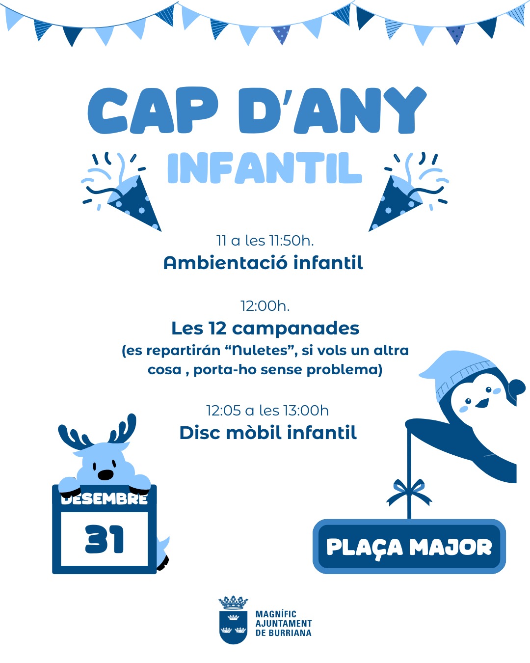 Burriana organitza la segona edició de cap d’any infantil saludable a la plaça major