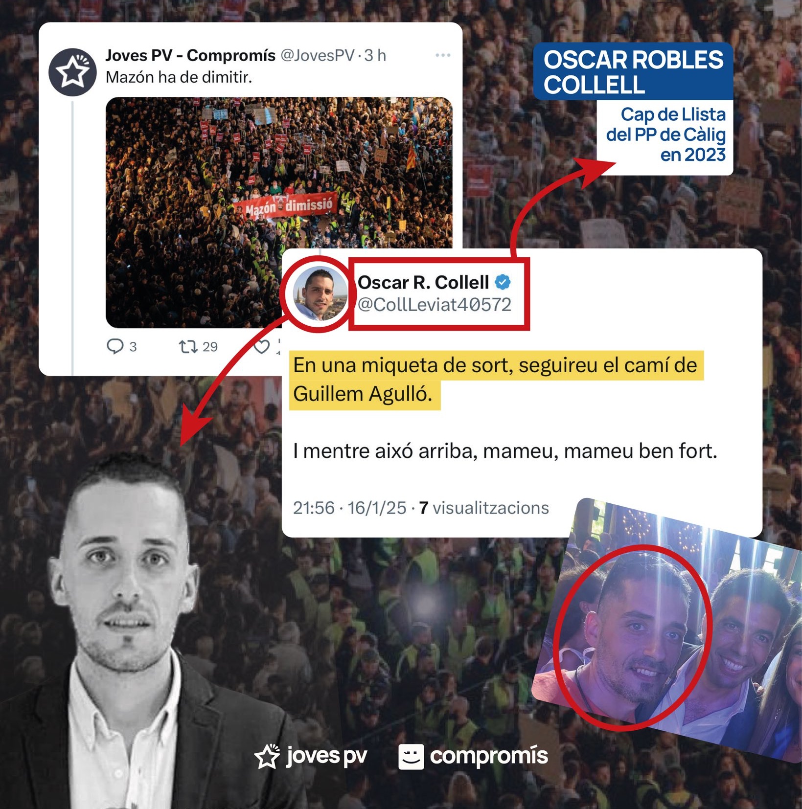 Compromís exigeix a Barrachina una immediata condemna a les amenaces del candidat del PP a Càlig a Joves PV-Compromís