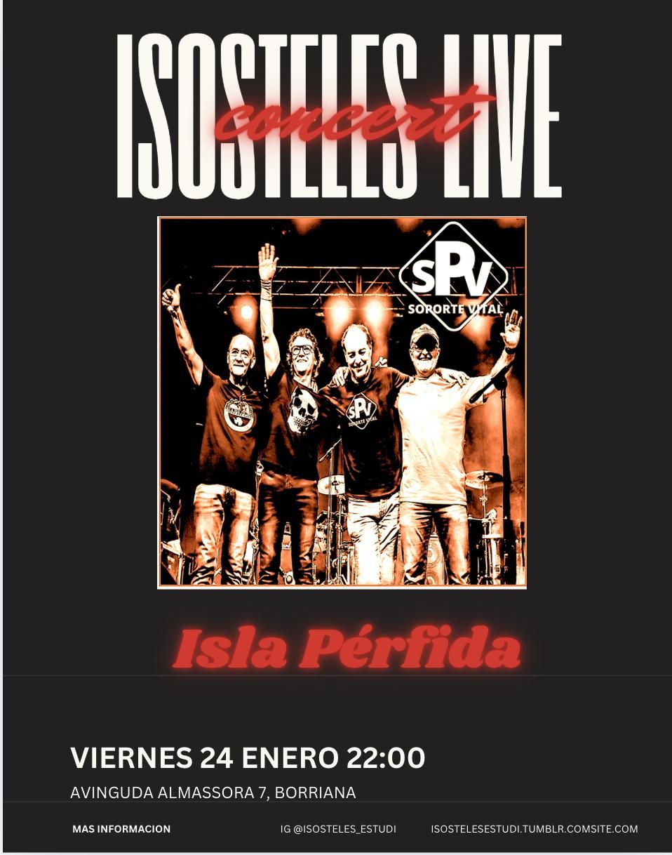 Soporte Vital Band presenta el disco ‘Isla pérfida’ en Isósteles Estudi de Burriana
