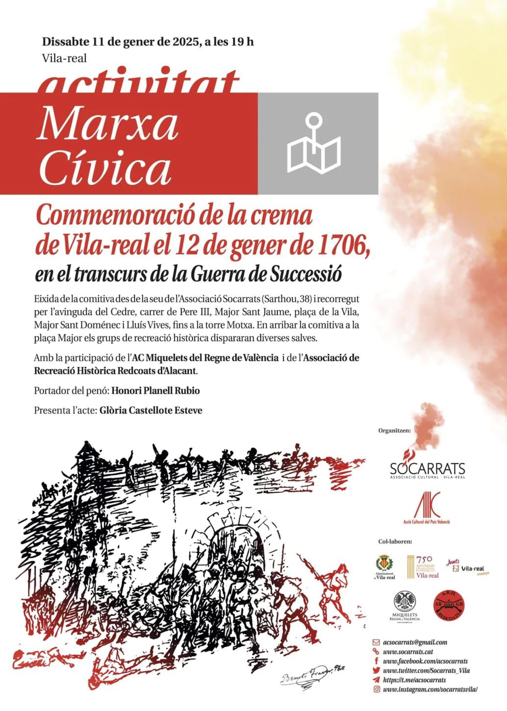 Vila-real incorpora el toque a fuego de las campanas en la conmemoración de la quema de la ciudad en 1706