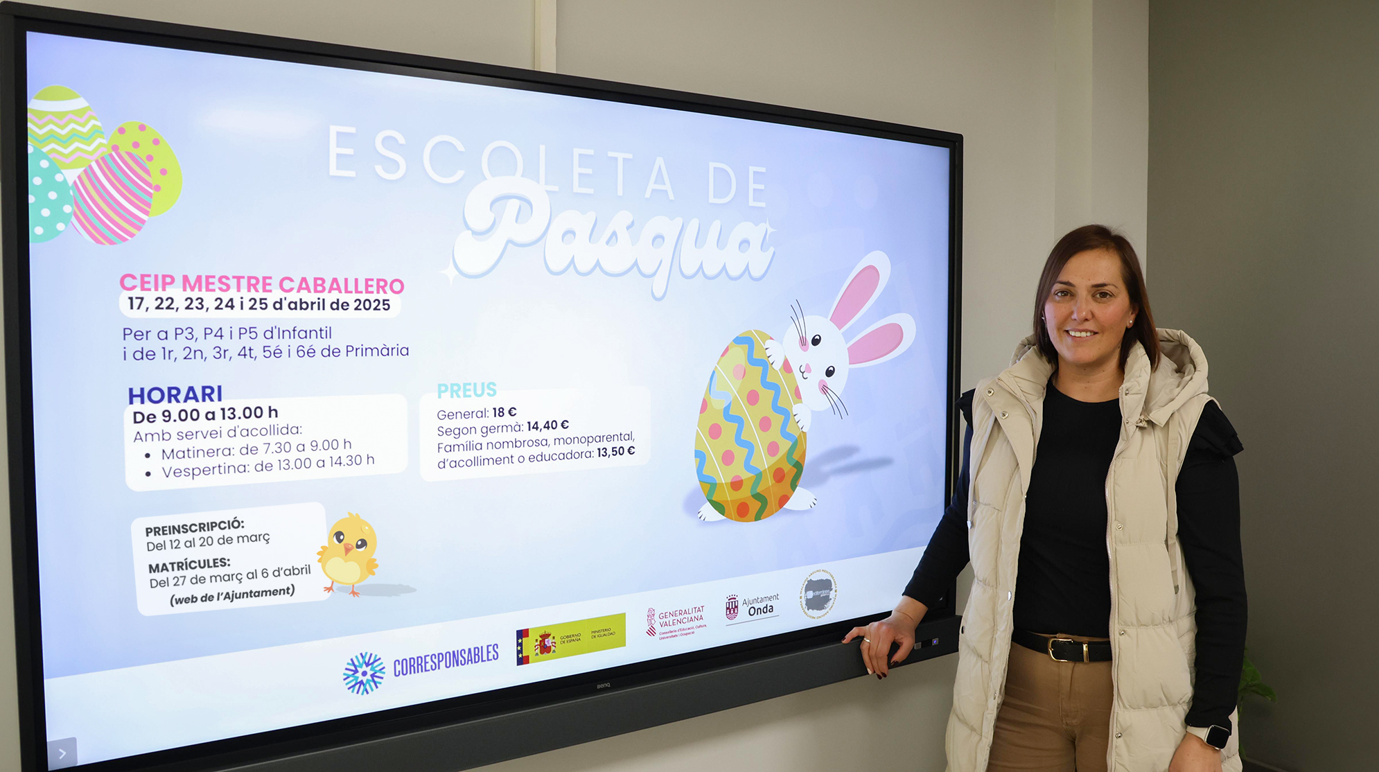 Onda anuncia una nueva edición de la Escoleta de Pasqua para facilitar la conciliación familiar