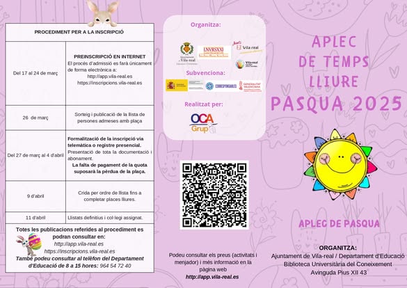 Vila-real convoca una nova edició de l’Aplec de Pasqua i del Campus Natura amb ampliació de places