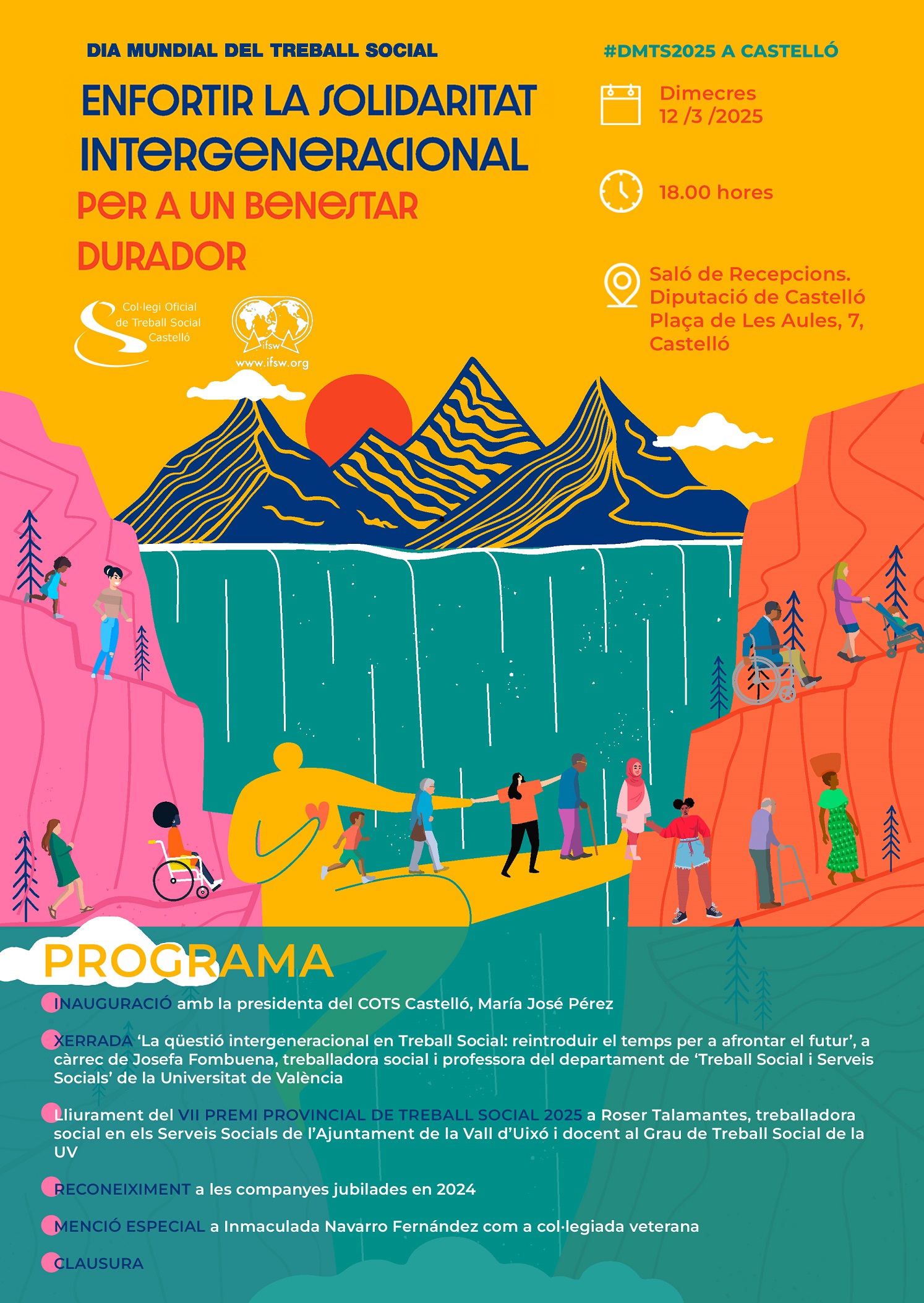 COTS Castelló aborda la necessitat de superar la bretxa intergeneracional en Treball Social per a afermar el futur de la professió en la celebració del seu Dia Mundial