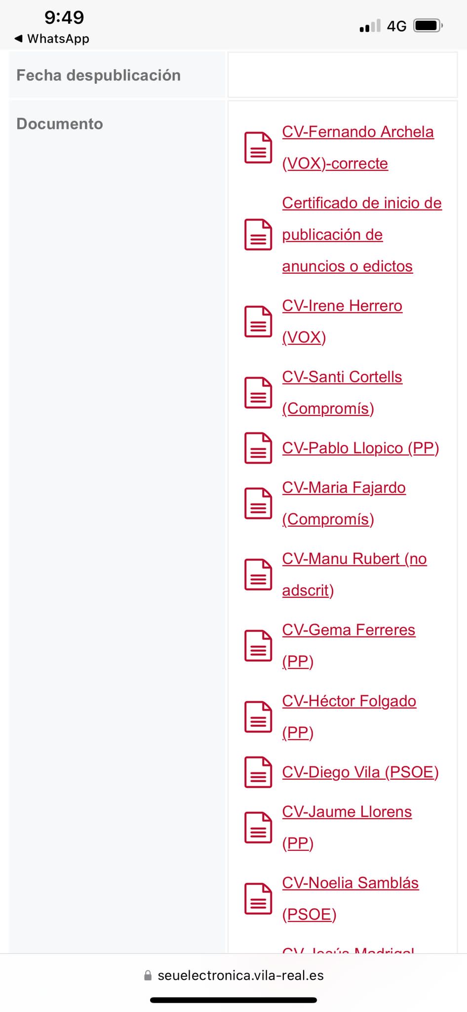 Vila-real publica els currículums dels membres de la corporació