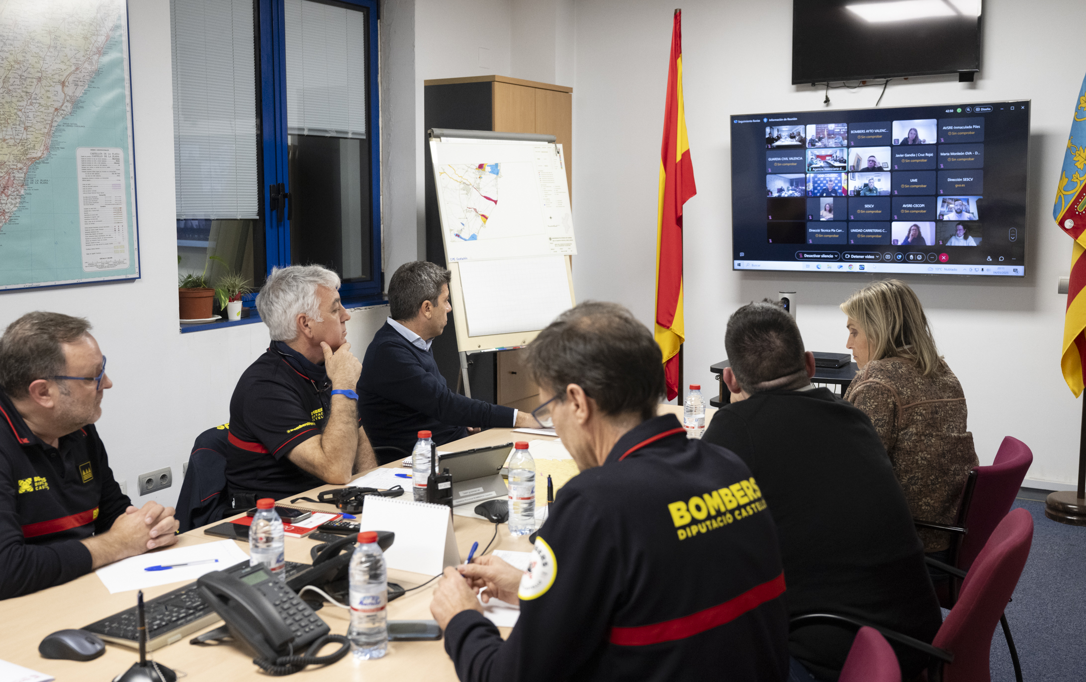 La Diputació de Castelló continua amb tots els parcs de bombers actius i la vigilància en llits i barrancs davant el temporal de pluges a la província
