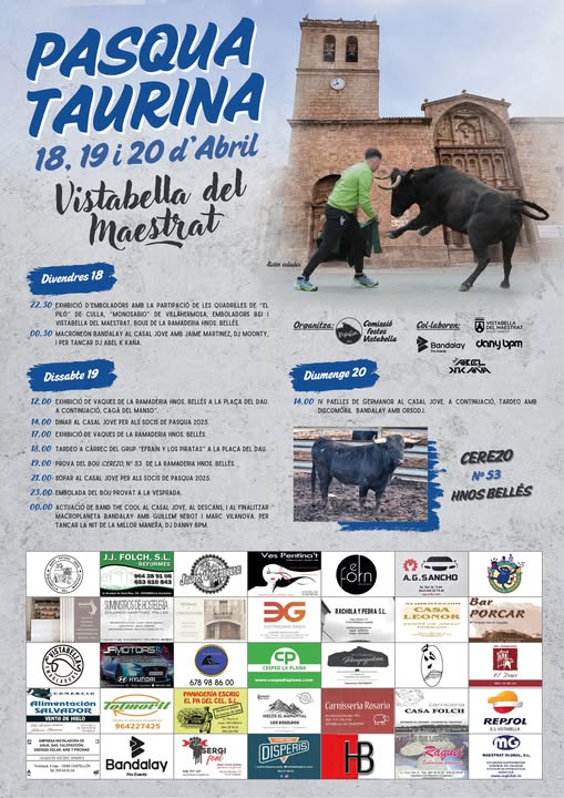 Vistabella del Maestrat es prepara per a la Pasqua Taurina