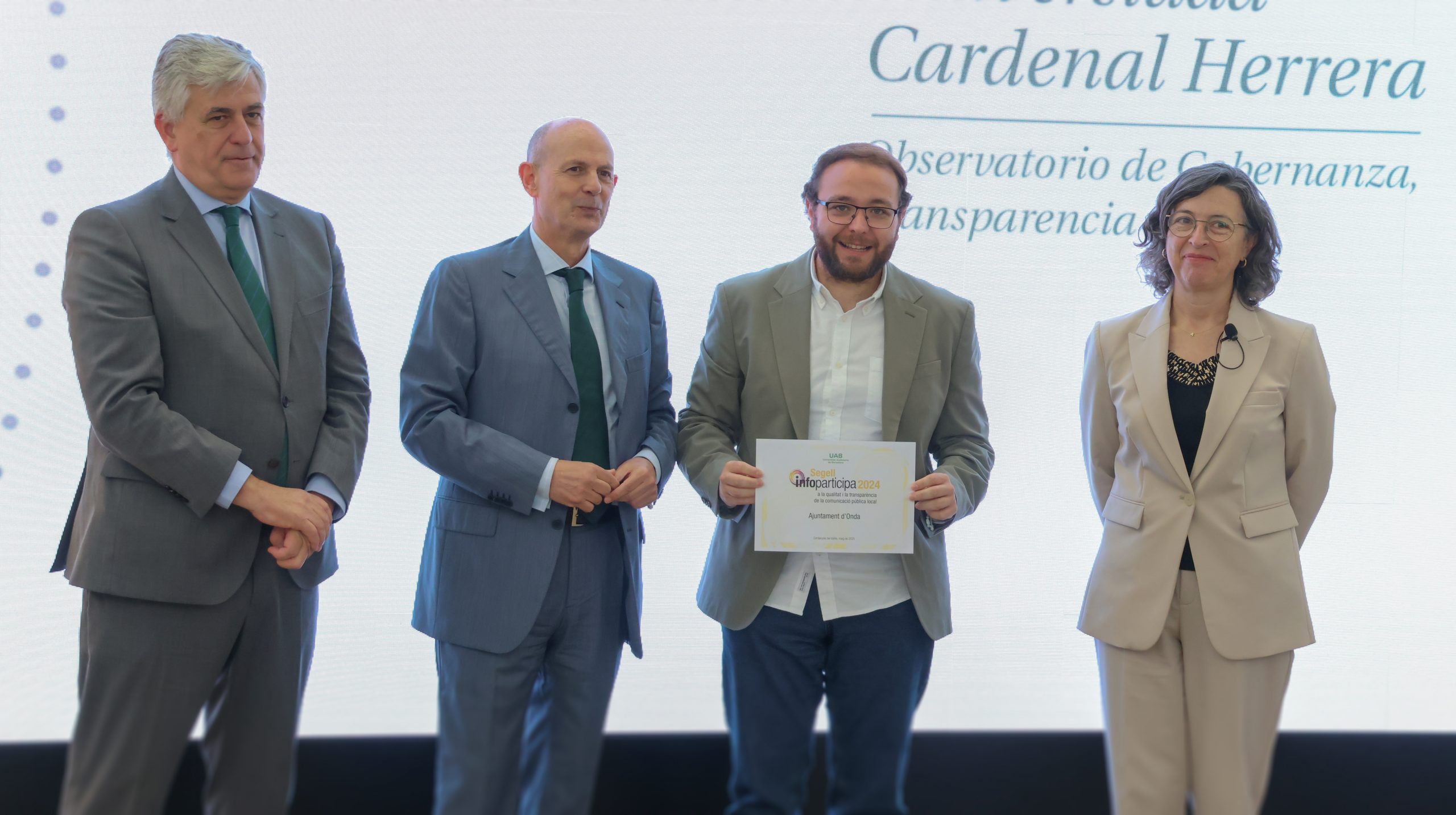 Onda recoge el premio Infoparticipa y revalida el título de municipio más transparente de la Comunitat Valenciana