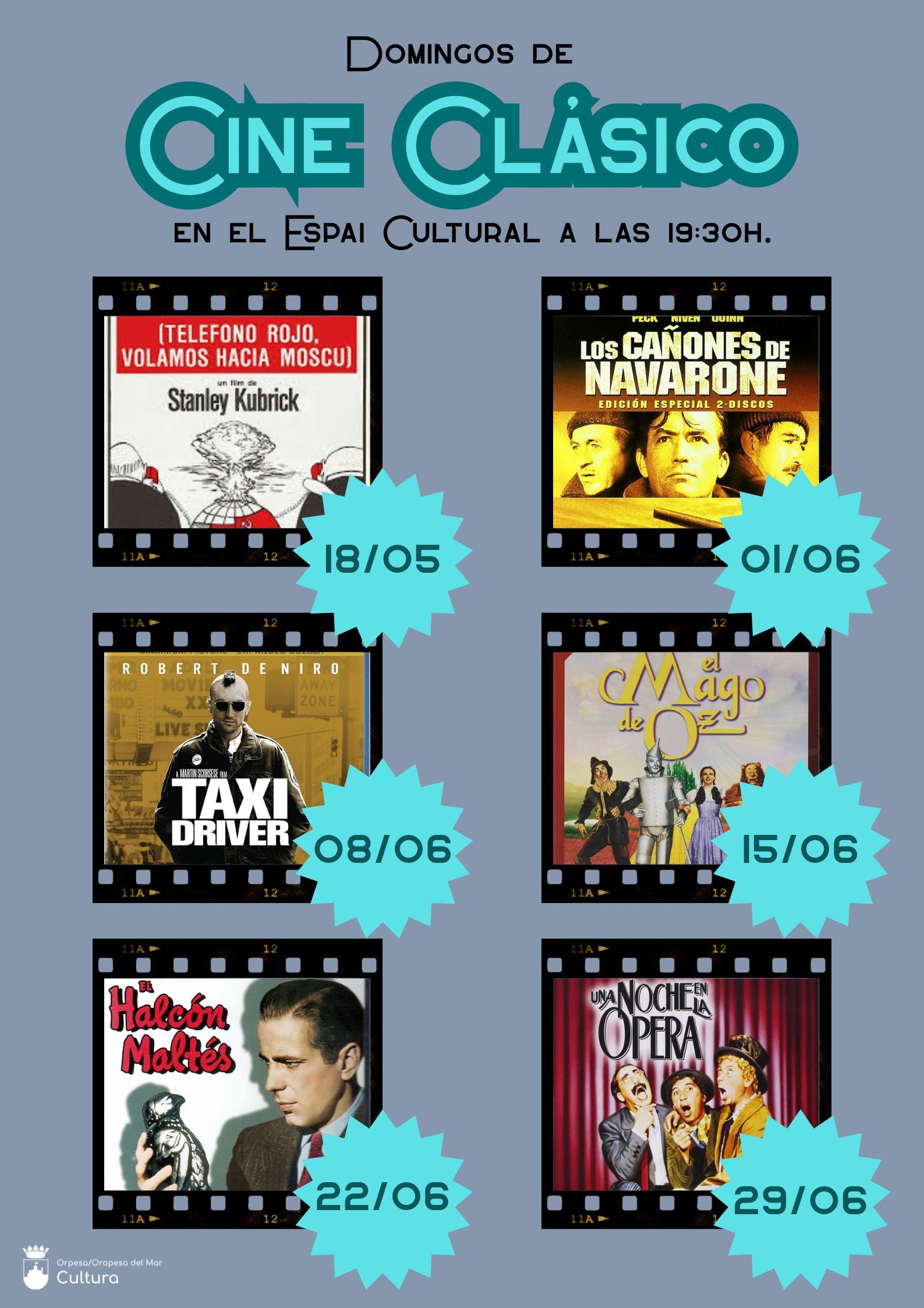 El Ayuntamiento de Oropesa del Mar apuesta por el cine clásico para amenizar los domingos de mayo y junio