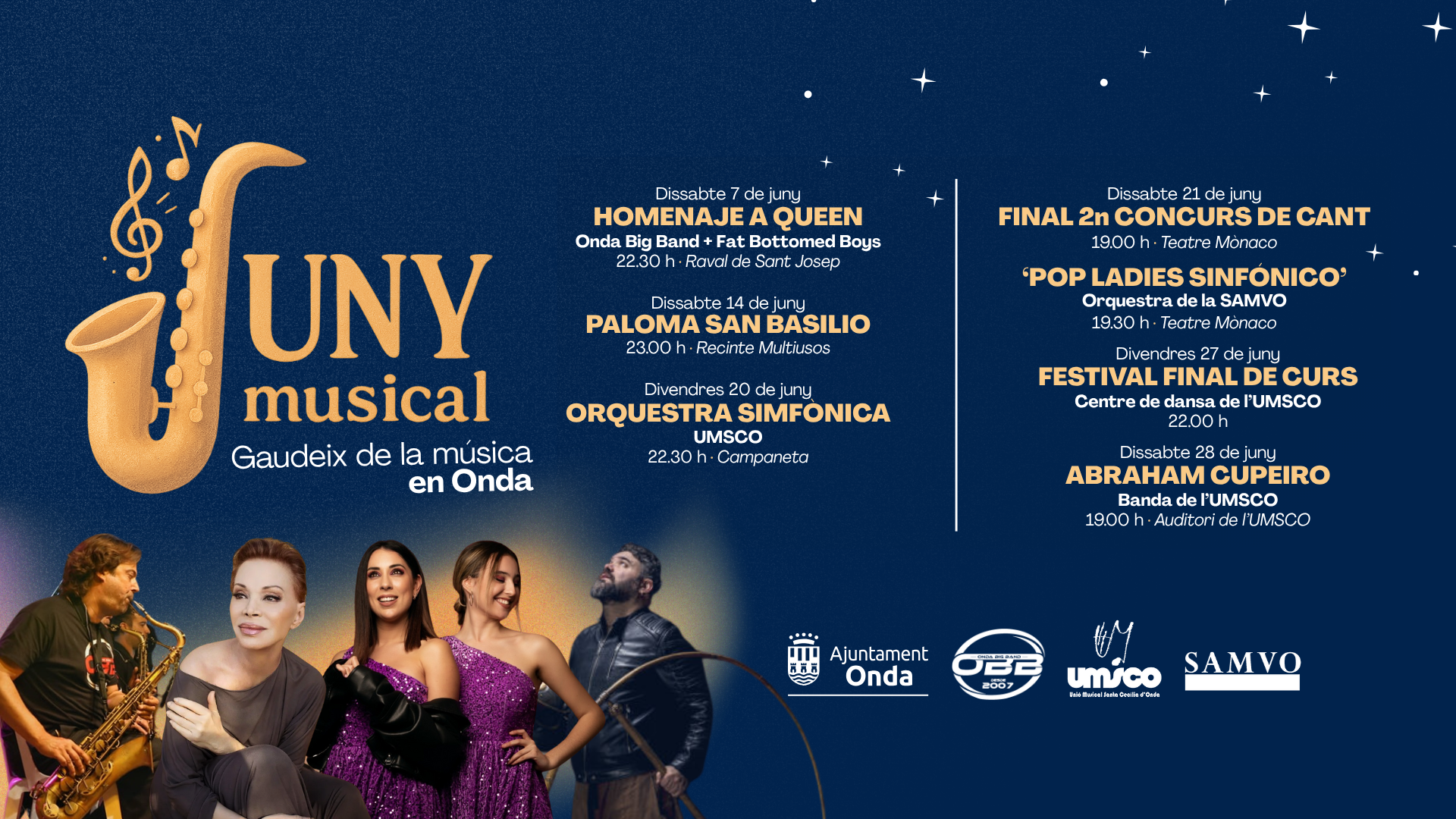 Onda llena de música sus noches de junio con conciertos gratuitos y artistas de primer nivel