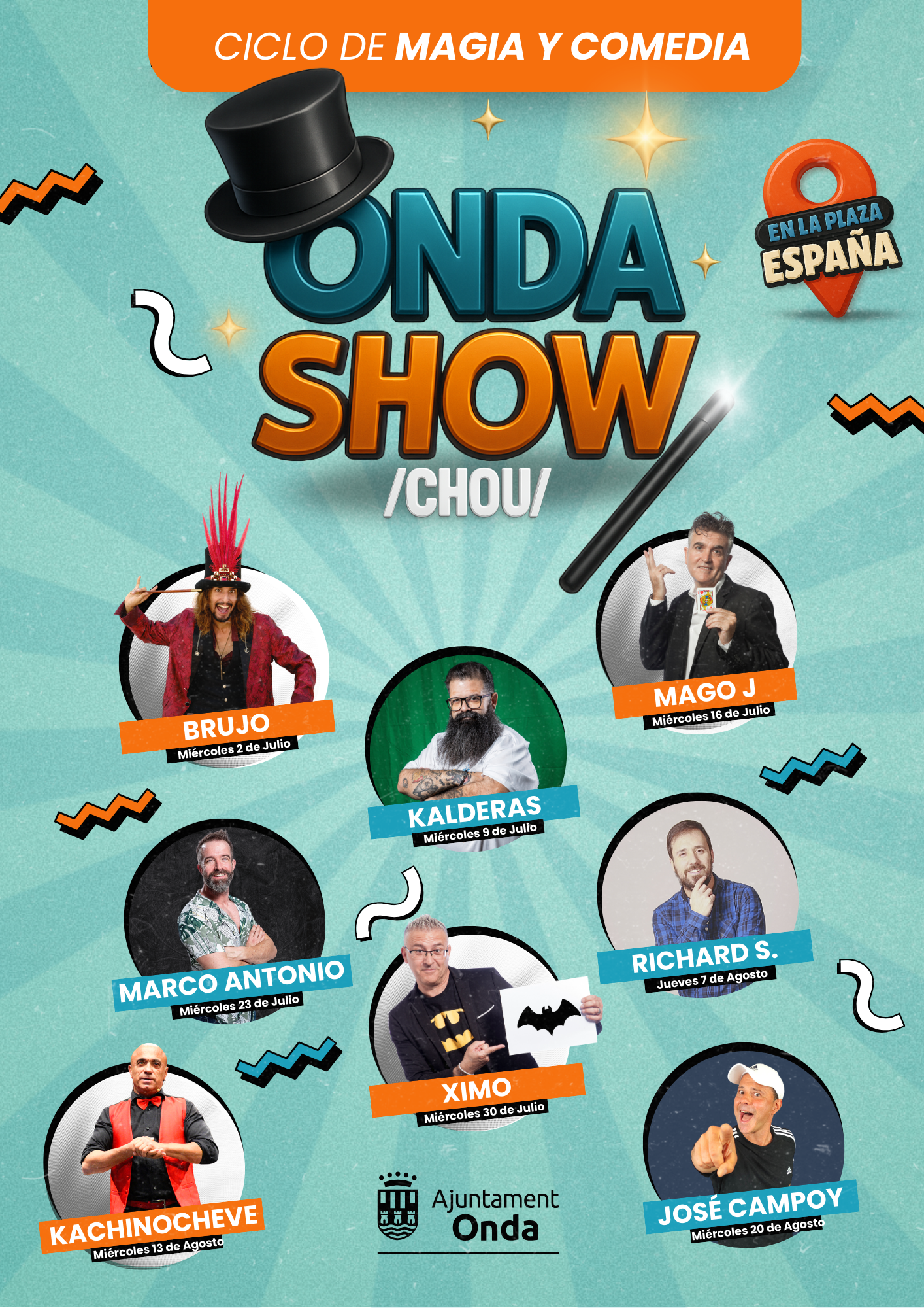 La plaza España se llenará de magia y comedia las noches de verano con el nuevo ciclo ‘Onda Show’