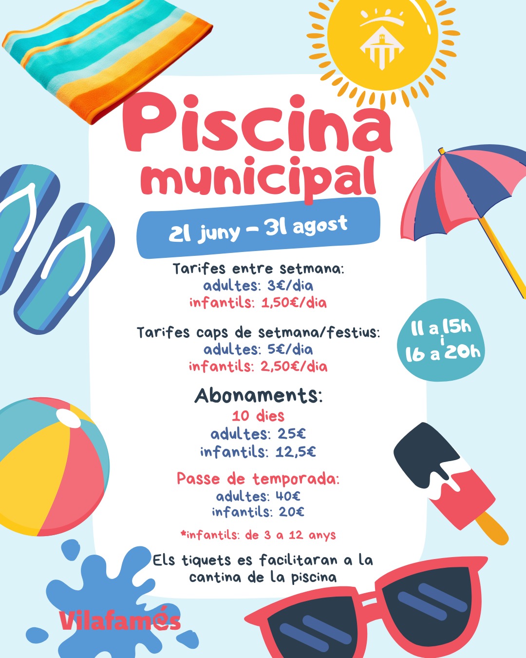 Vilafamés obri la piscina aquest dissabte 21 de juny