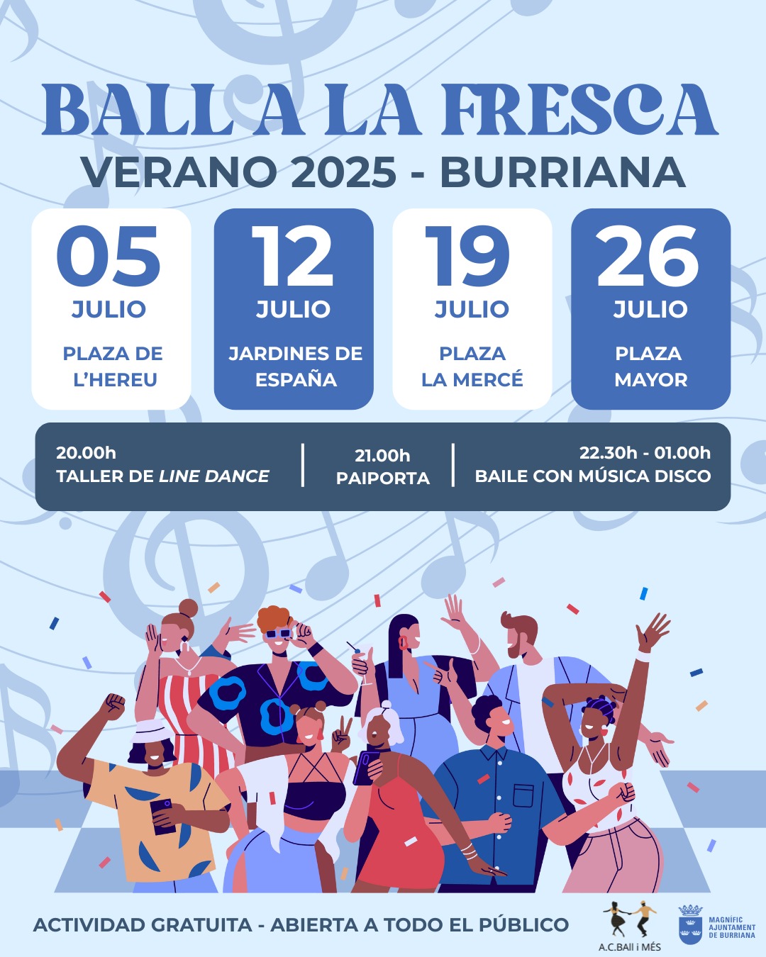 Burriana s’ompli de ritme amb “Ball a la Fresca” este mes de juliol
