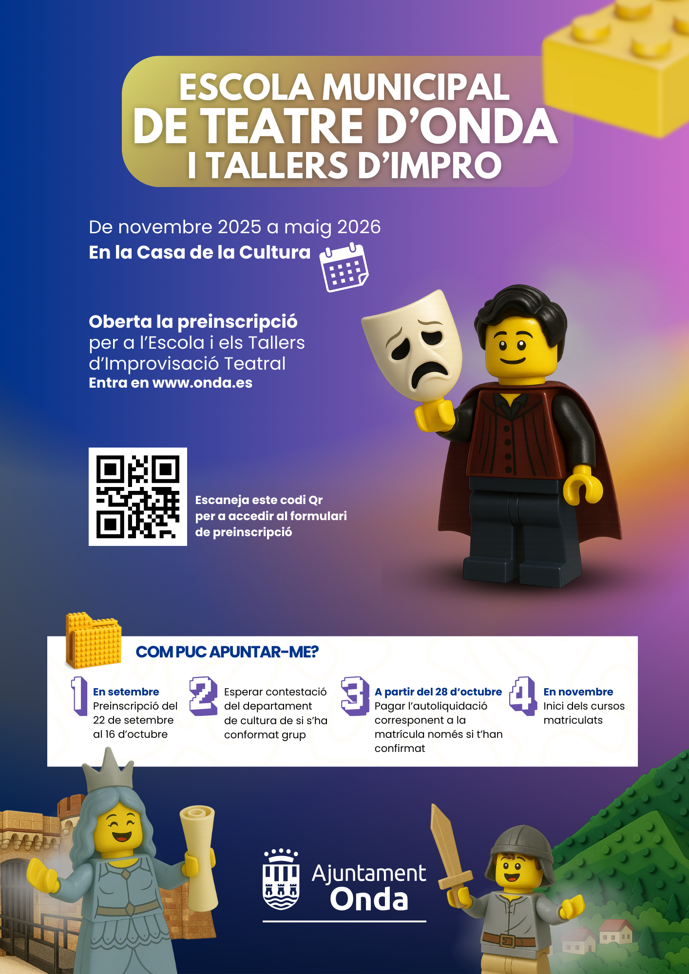 Onda lanza la preinscripción para la Escuela Municipal de Teatro y los Talleres de Improvisación