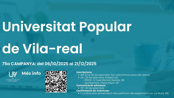 Comença la programació de l´Universitat Popular de Vila-real, ens ho explica Guillermo Fernández