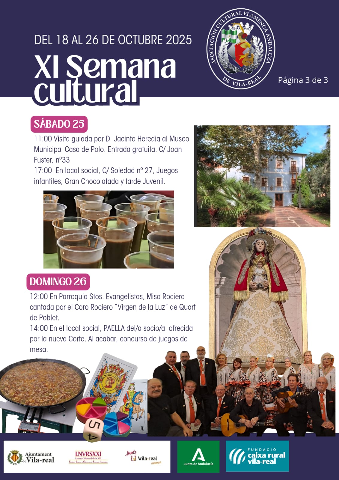 L’Associació Flamenca Andalusa de Vila-real presenta la XI Setmana Cultural, del 18 al 26 d’octubre