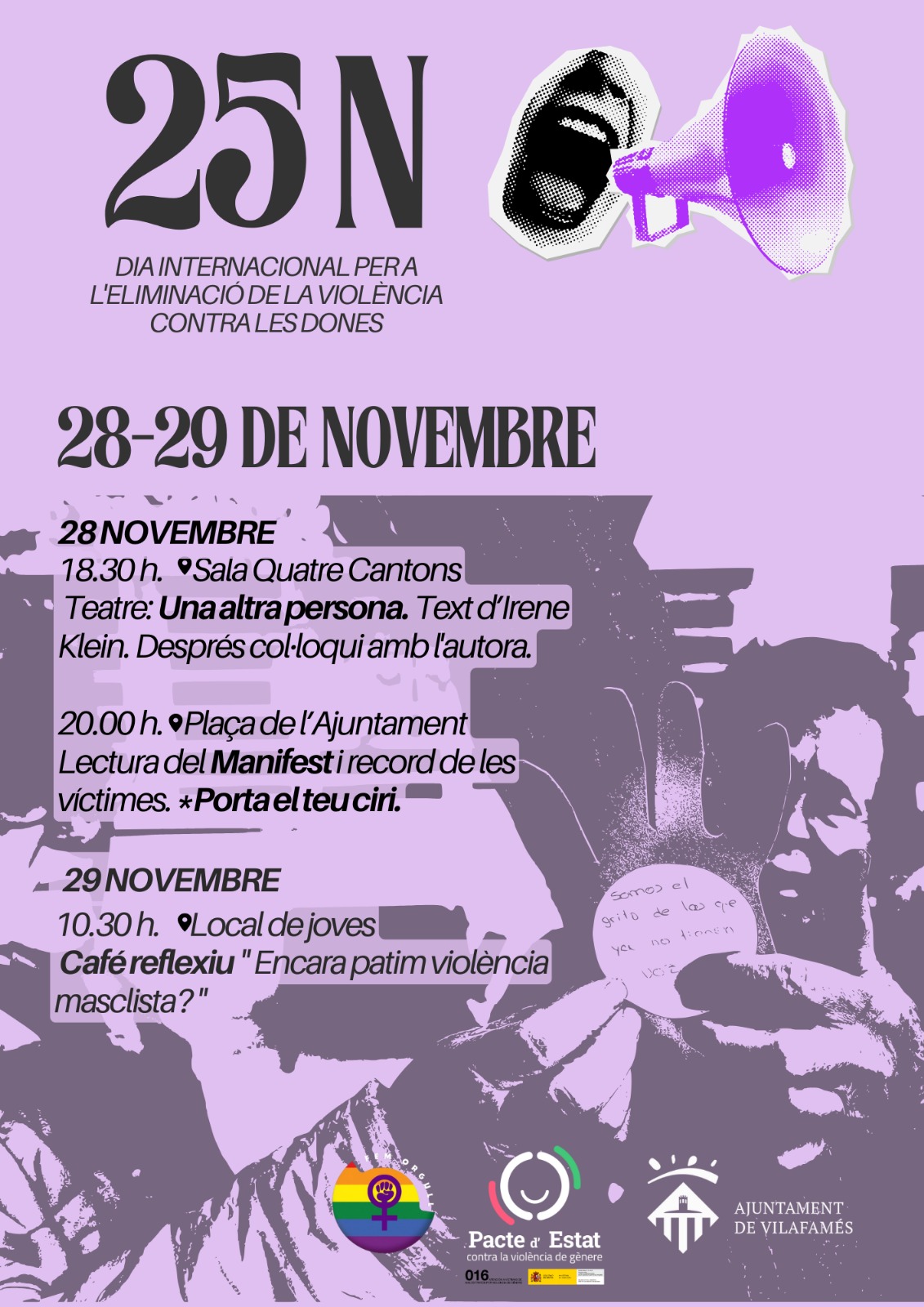 Vilafamés reivindica el 25N amb un programa de reflexió i denúncia