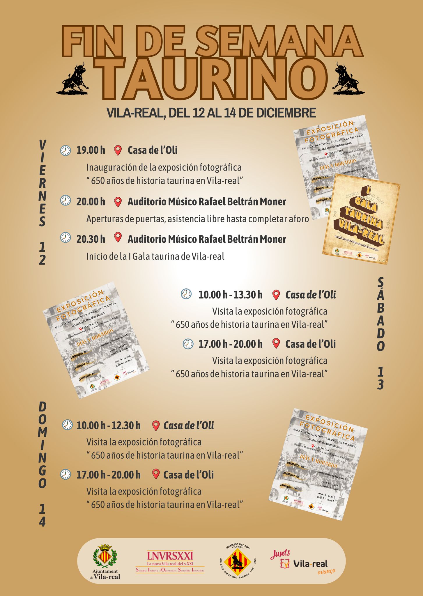 La Comissió del Bou commemora els 650 anys de bou al carrer a Vila-real amb una exposició i la I Gala Taurina