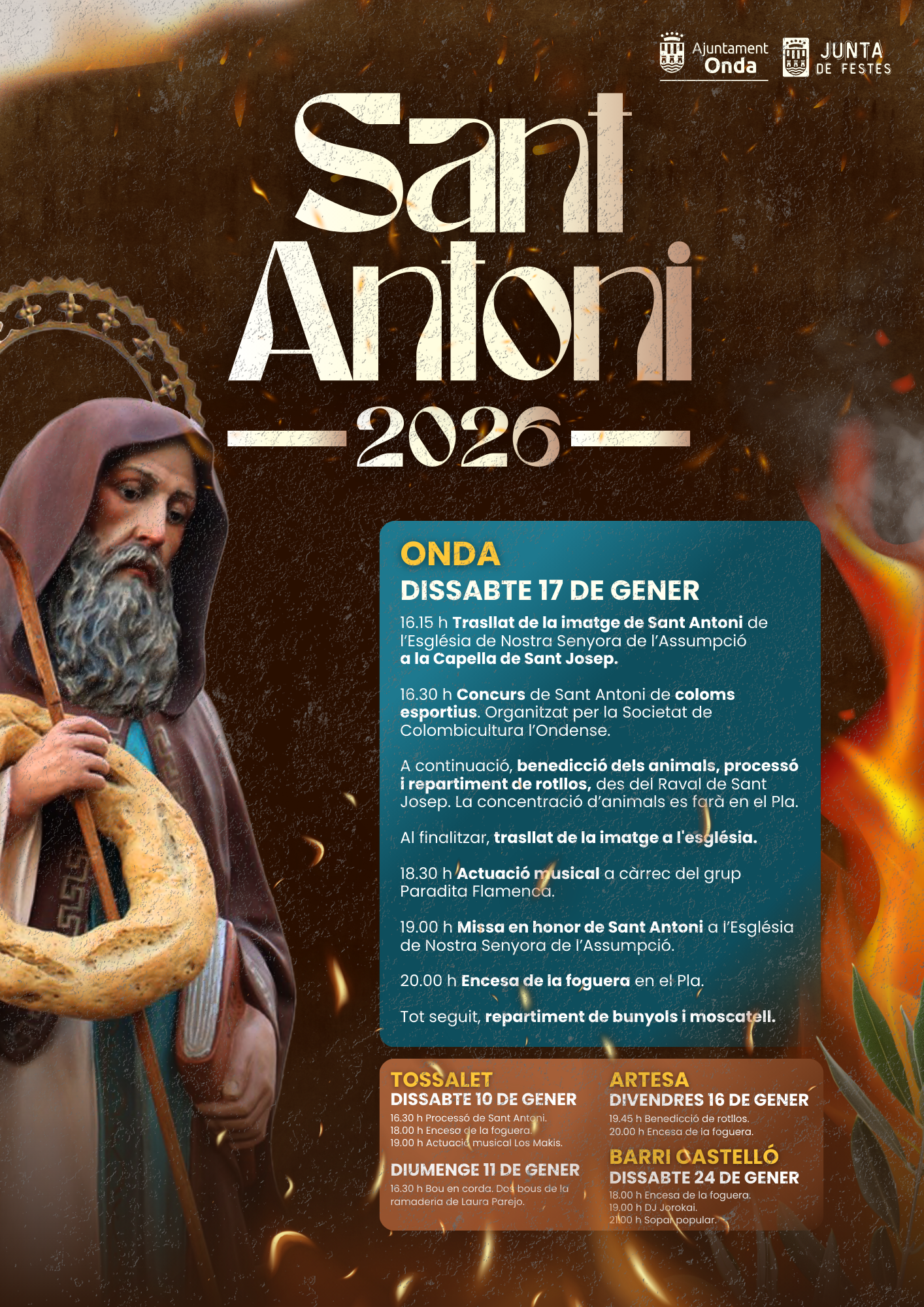 Festa de Sant Antoni a Onda, ens ho explica, el regidor de Festes i Tradicions d’Onda, Sergio Puig