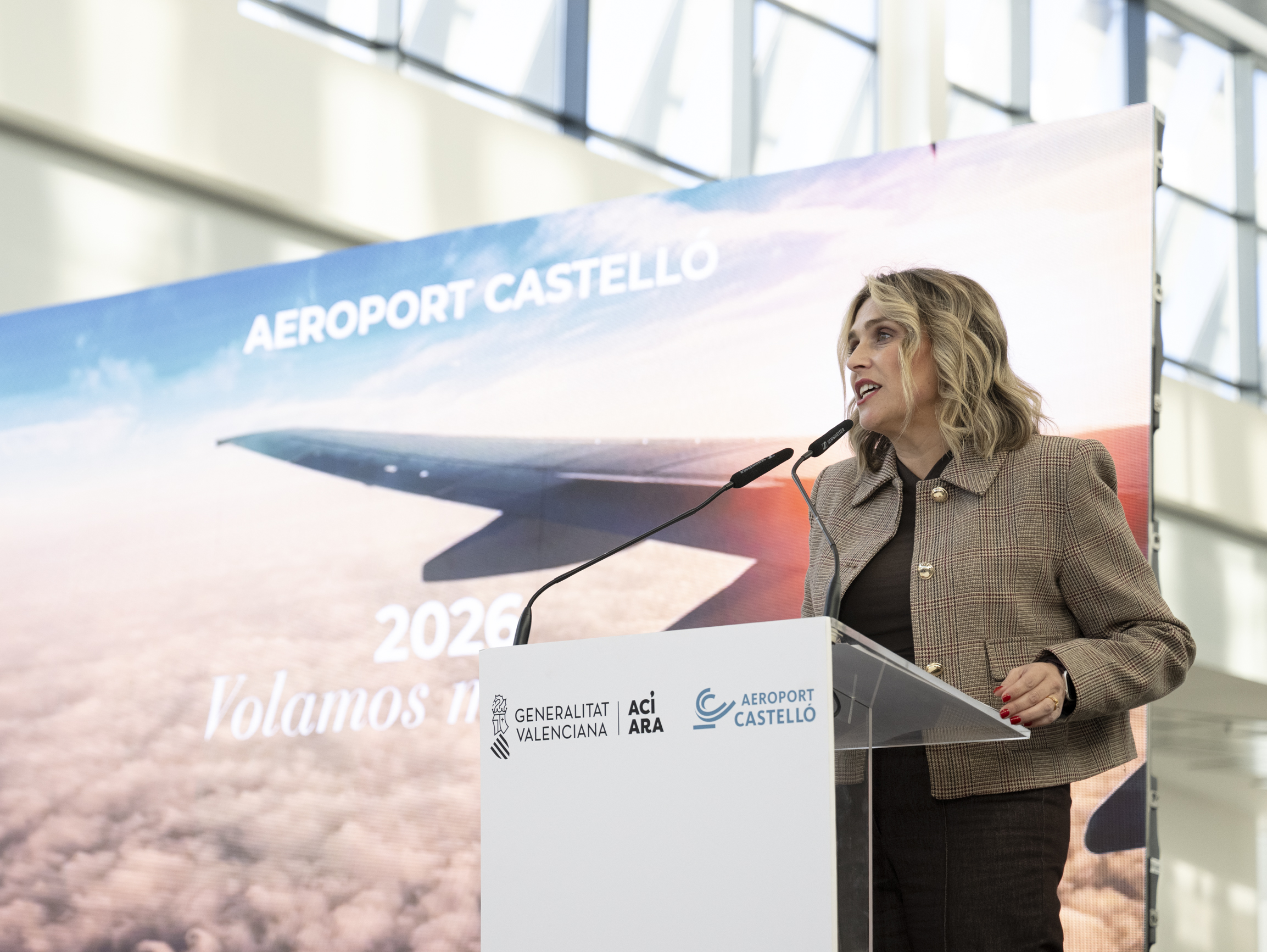 Marta Barrachina enaltix “el valor a l’alça” de l’aeroport de Castelló, consolidant-se com a infraestructura estratègica de la província