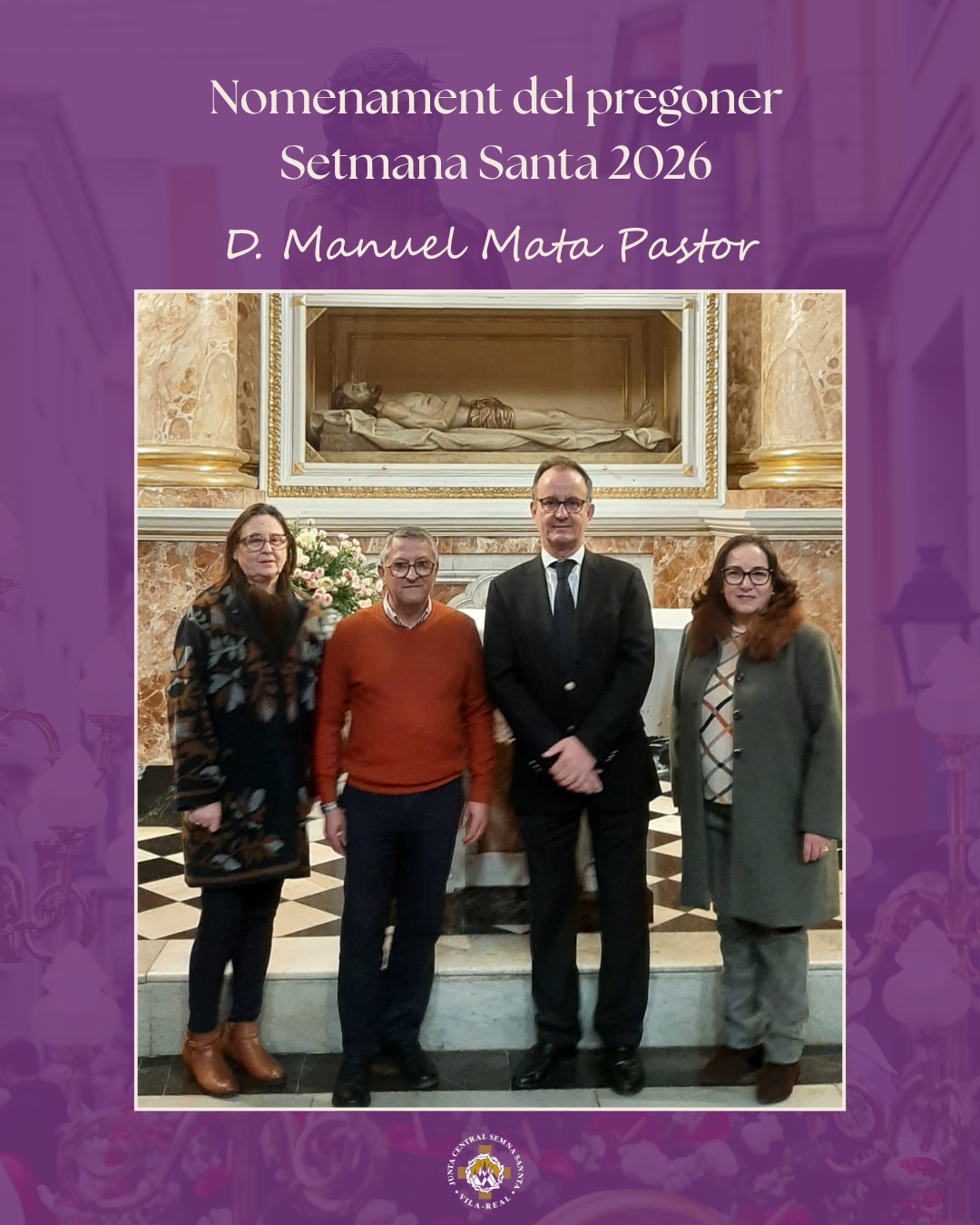 La Setmana Santa de Vila-real ja té pregoner i Caperulla de l’any per al 2026!