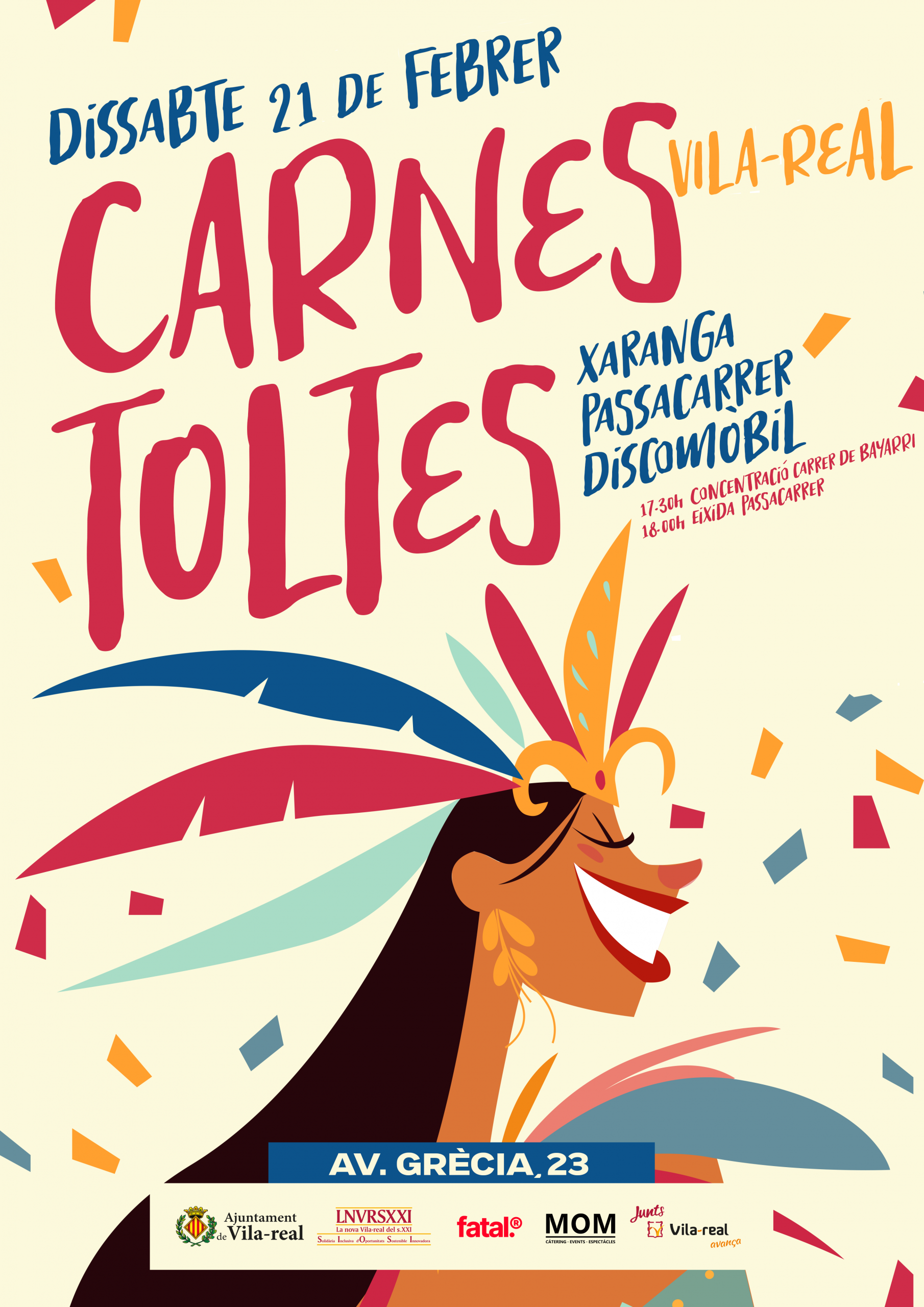 Vila-real celebrarà el Carnestoltes el 21 de febrer amb música, passacarrer i festa oberta a tota la ciutadania