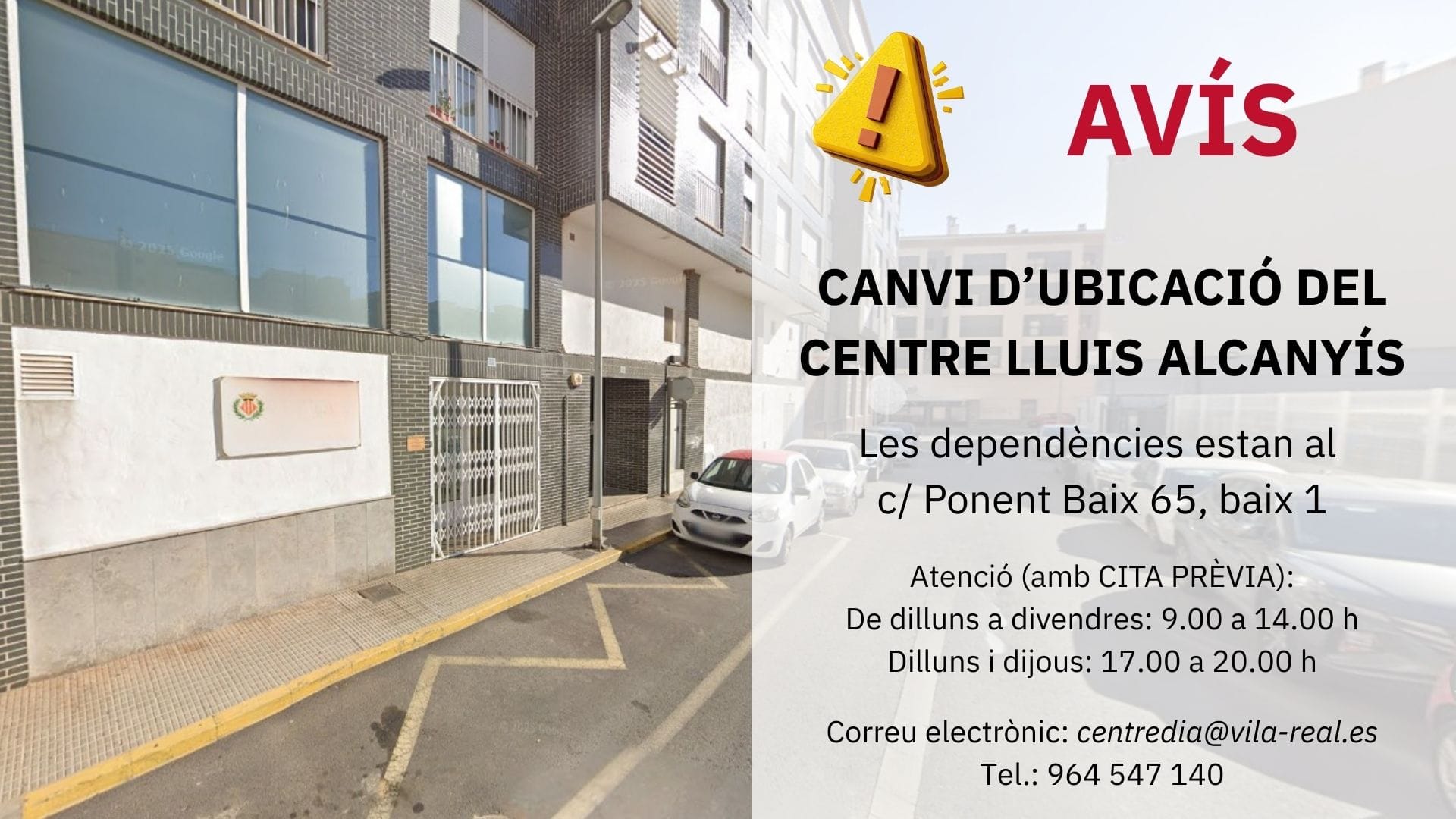 Nova ubicació Centre de Dia Lluís Alcanyís