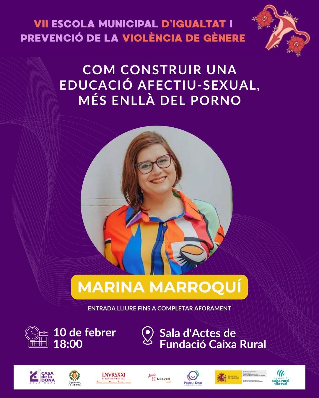 Vila-real programa una doble xarrada de Marina Marroquí sobre educació afectivosexual per a joves i famílies