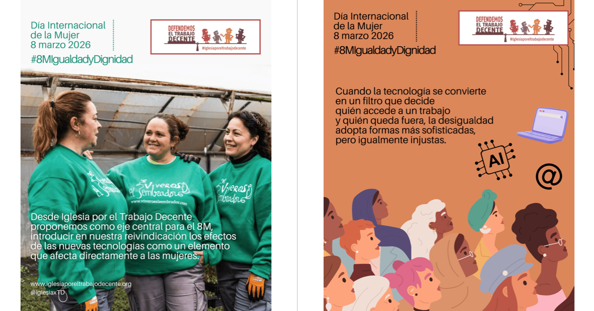 «Ante la exclusión, trabajo decente» manifiesto ITD con motivo del 8M