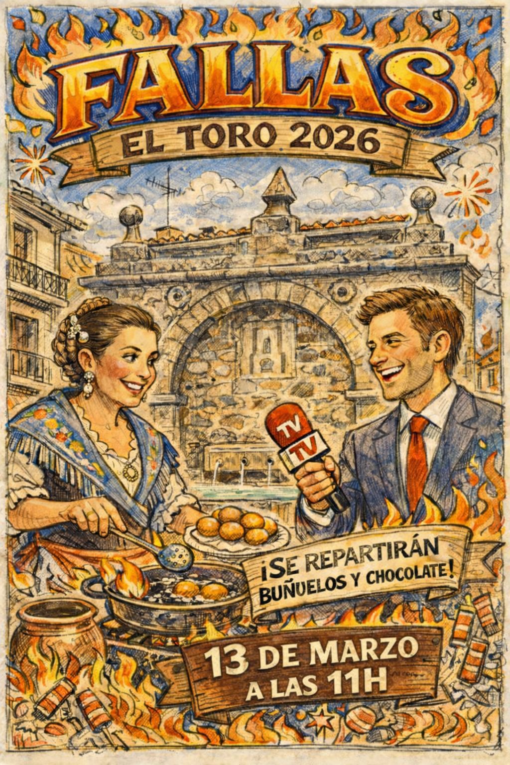 La Villa de El Toro planta la falla más alta de la Comunitat Valenciana