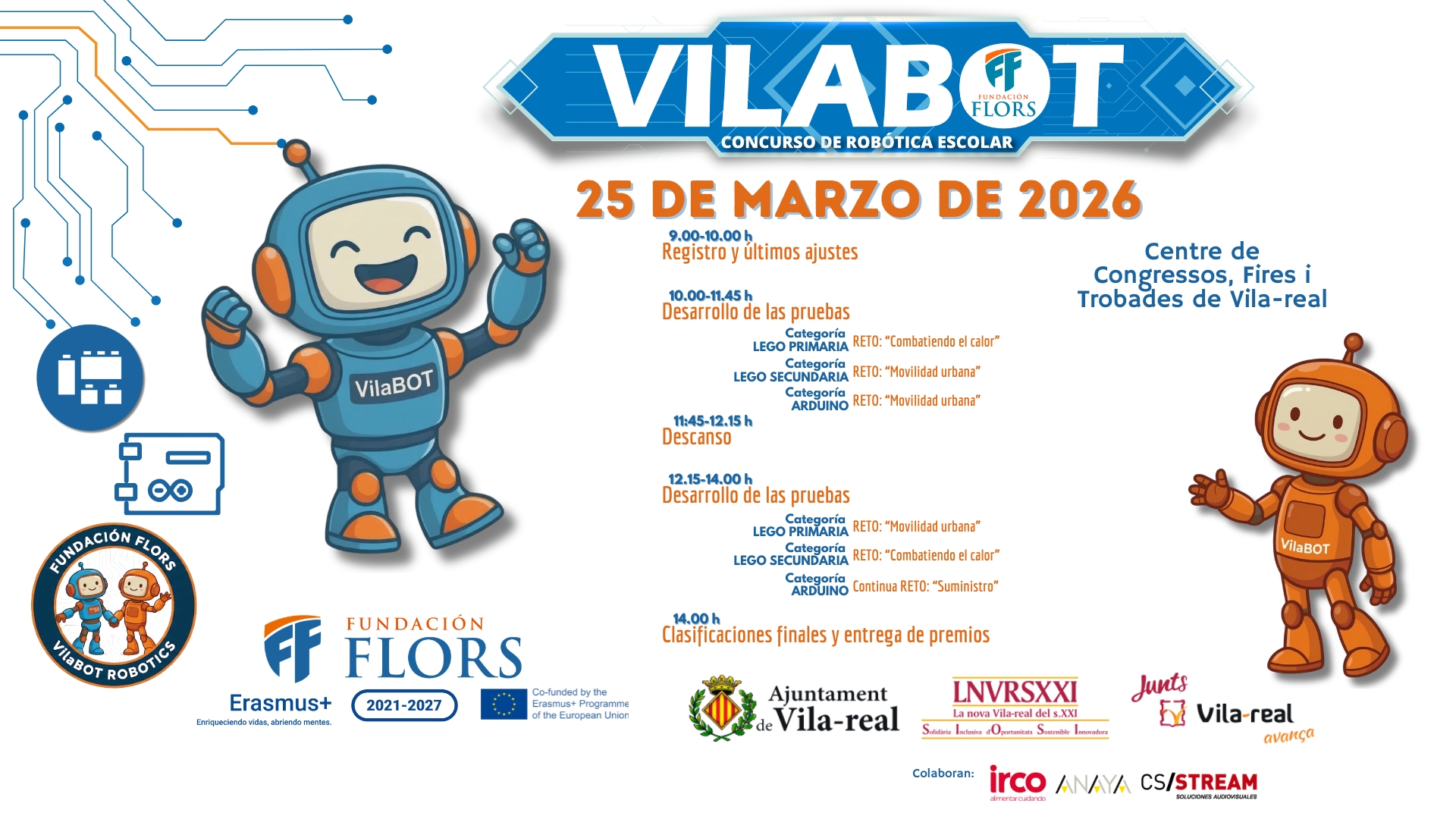 VilaBOT 2026: robótica con sello europeo y  compromiso social en el corazón de Vila-real