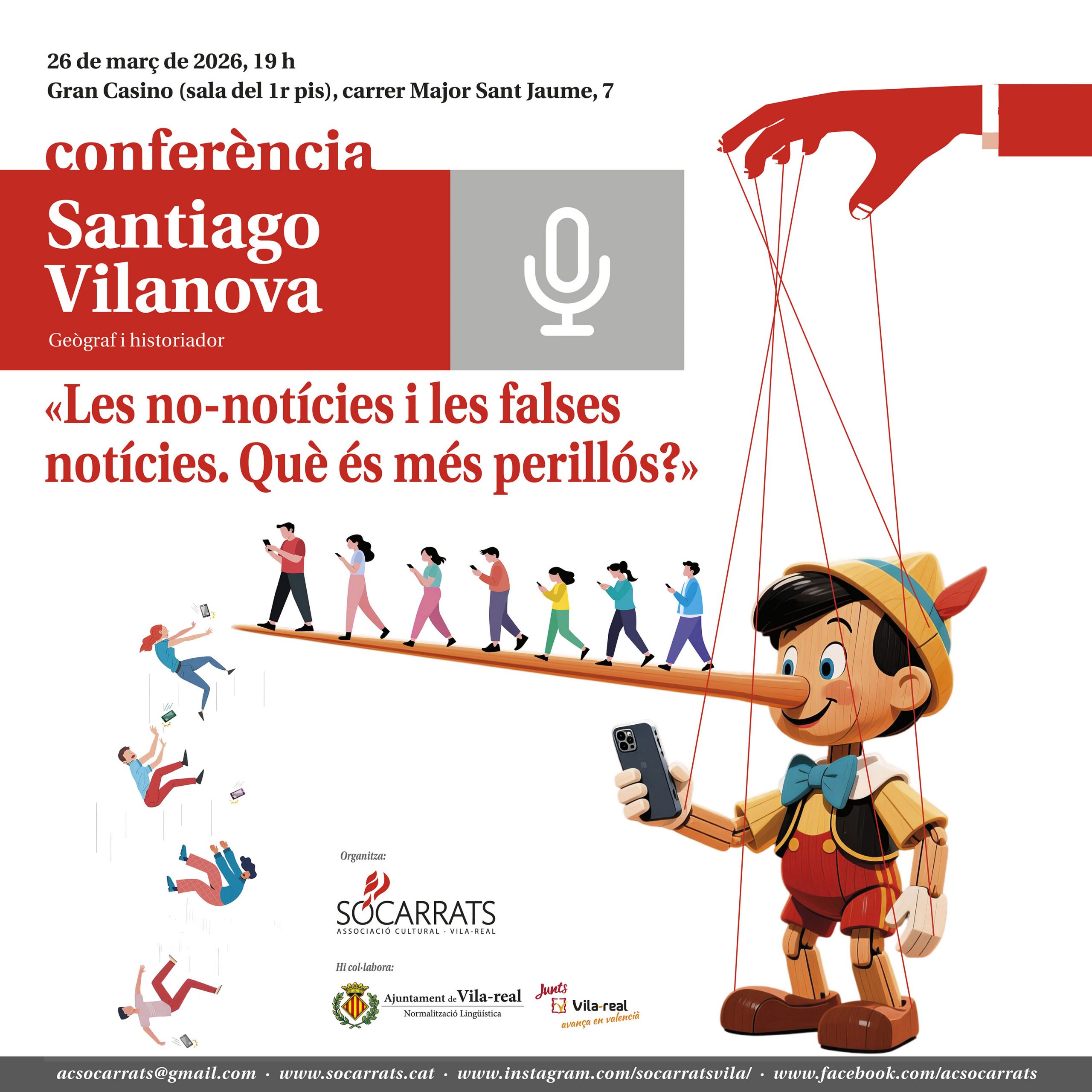 Conferència: «Les no-notícies i les falses notícies. Què és més perillós?», per Santiago Vilanova